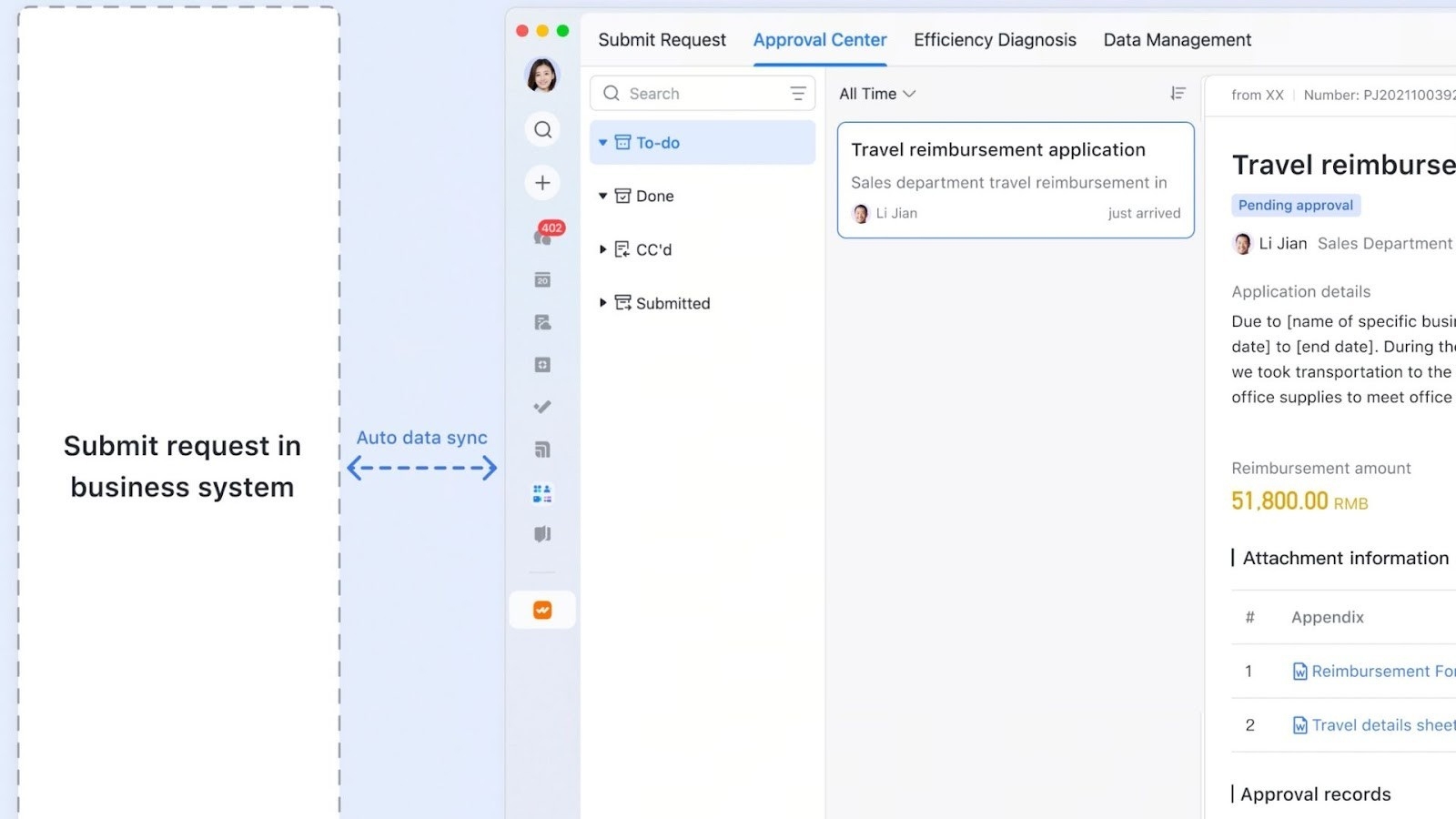 Lark's integrated approval system