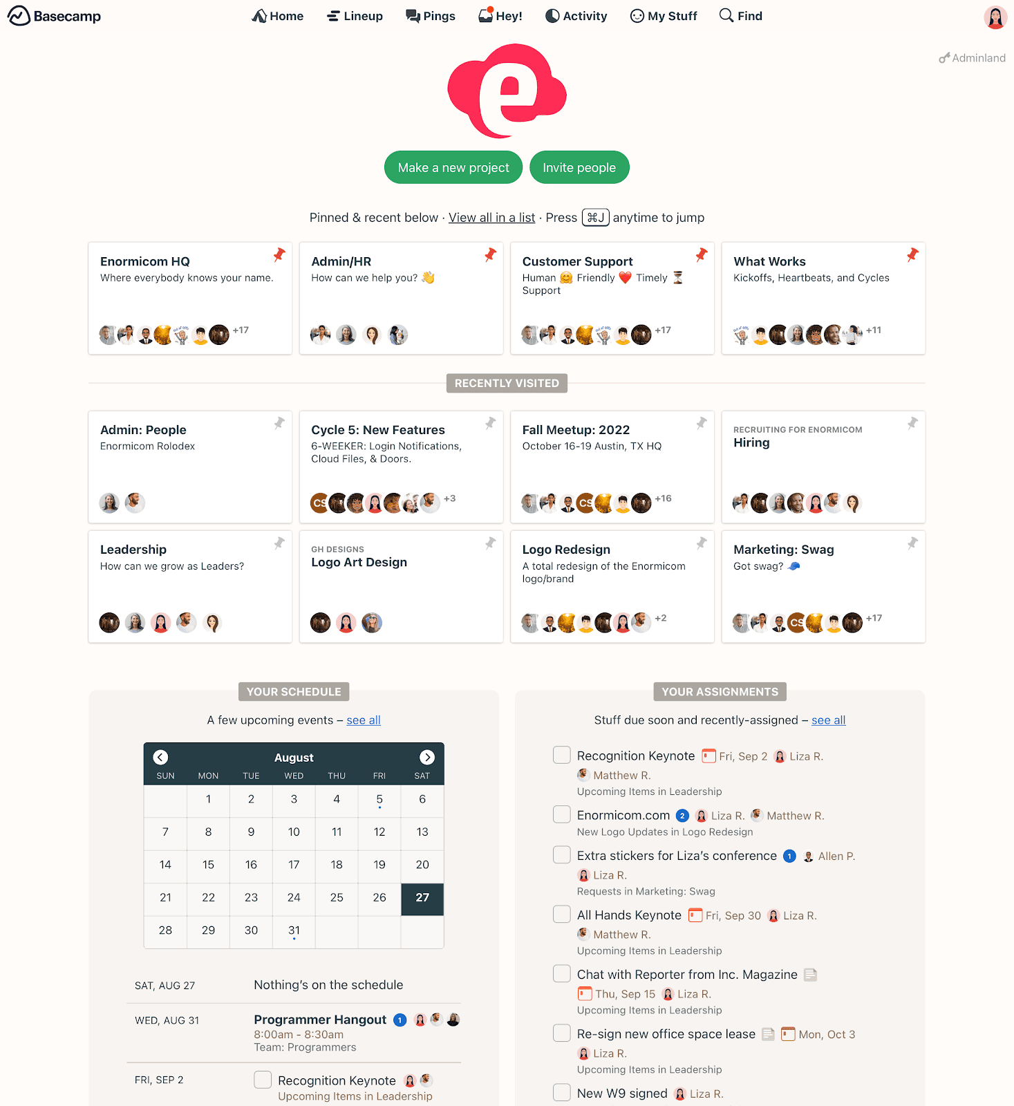 create a project in Basecamp