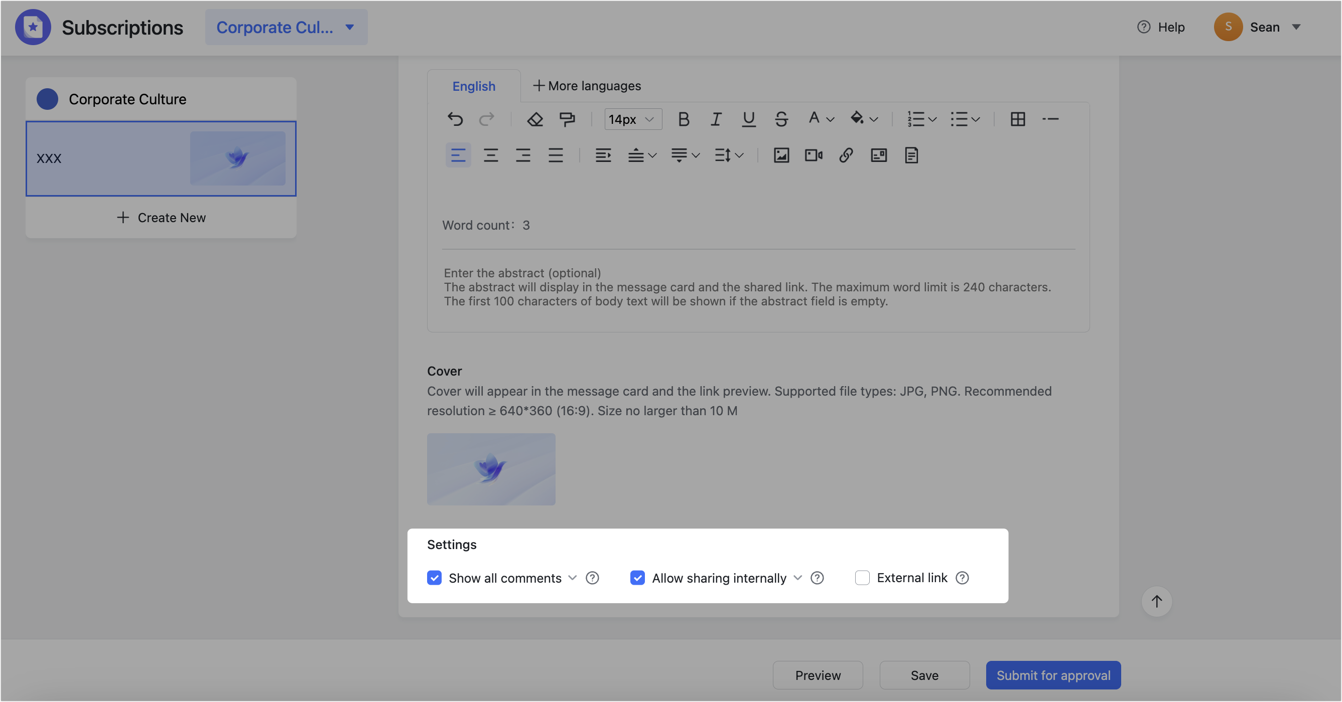 Create and send Subscriptions content