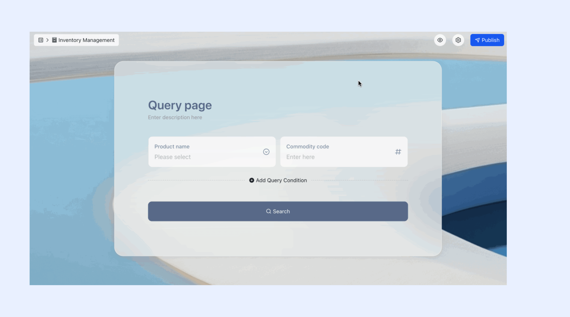Query Page search and instant inventory edits