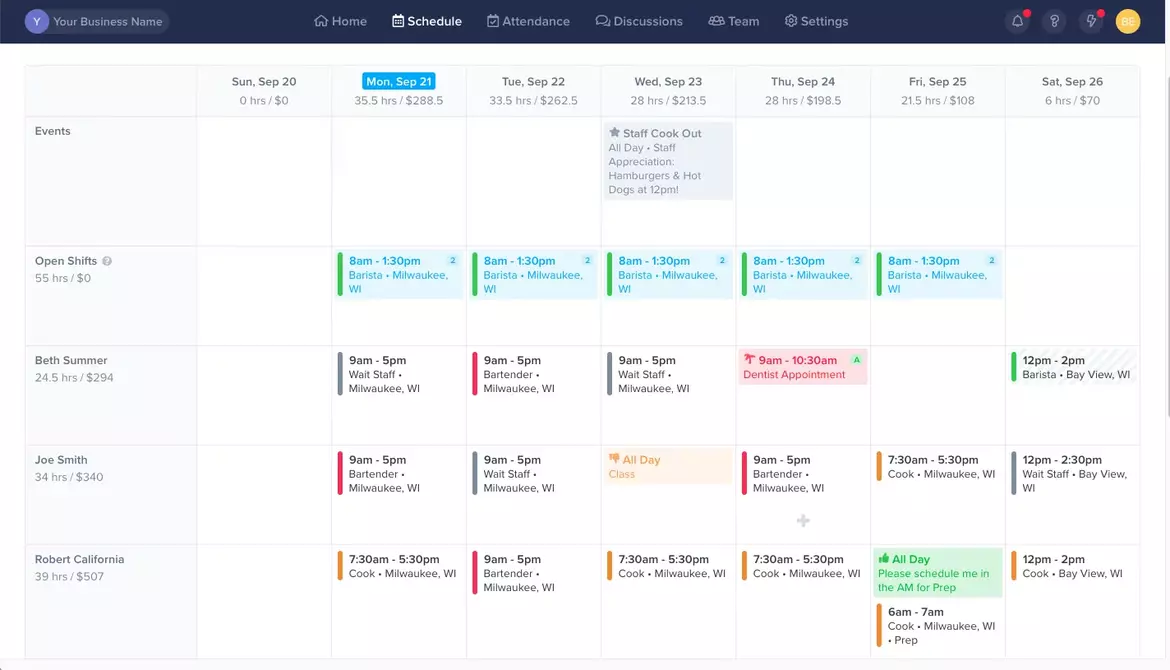 ZoomShift: Work schedule app for hourly teams