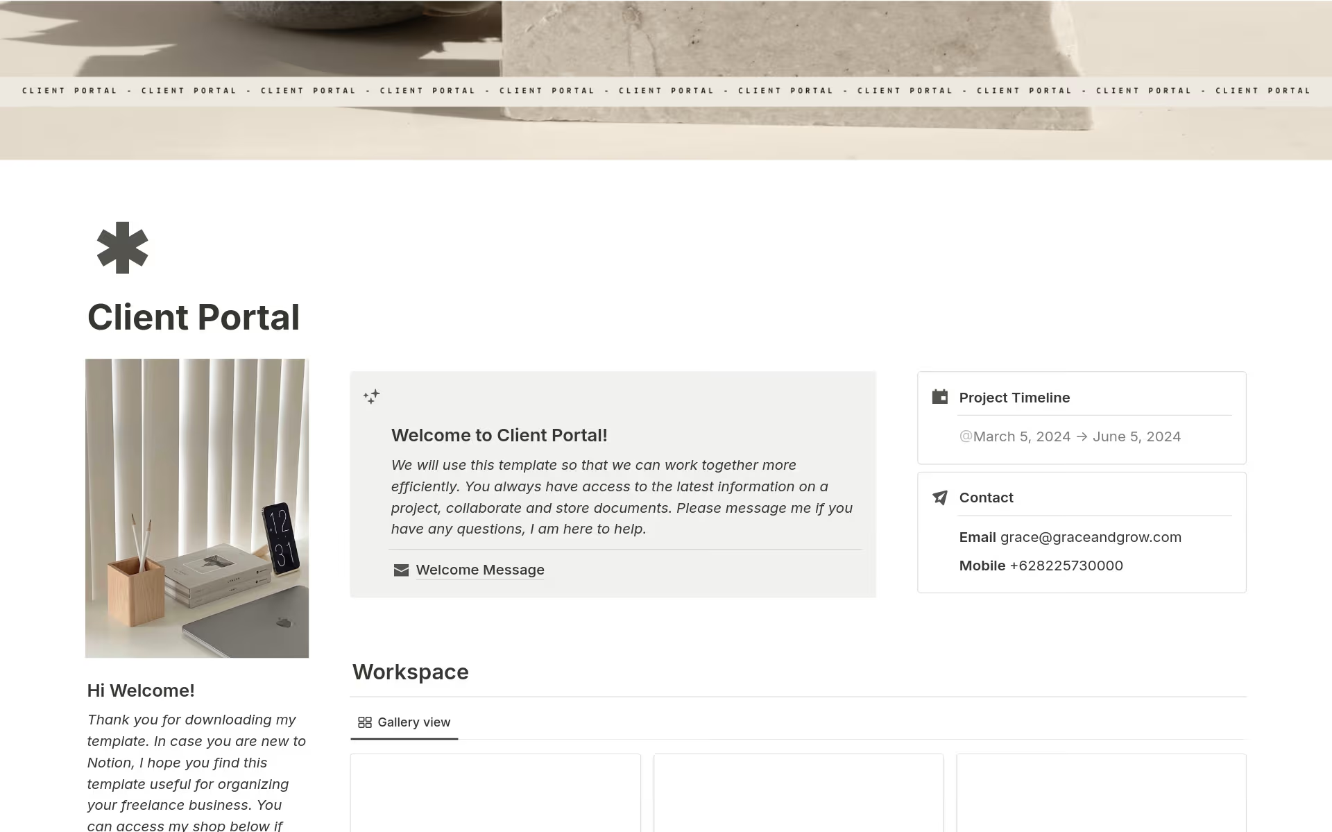 Notion client portal