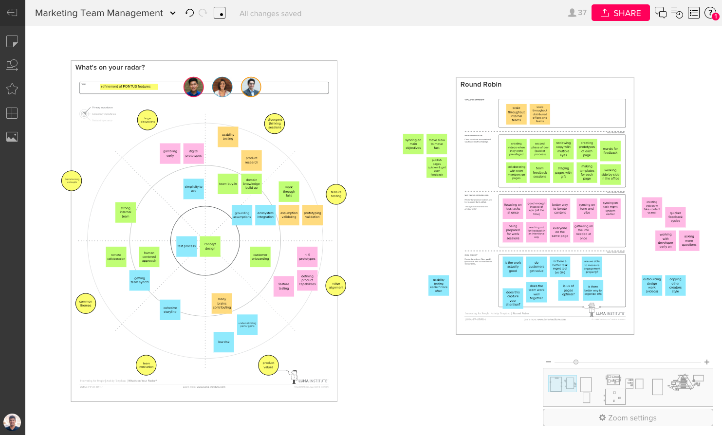 Mural for design thinking and agile collaboration