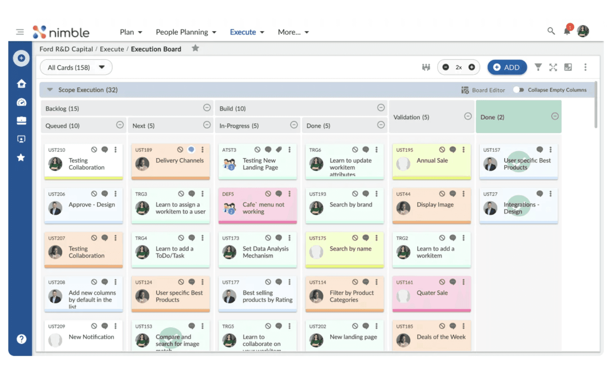 The interface of Nimble CRM