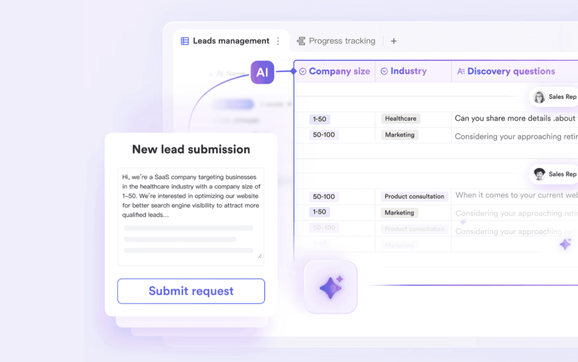 Streamlined workflow powered by AI CRM