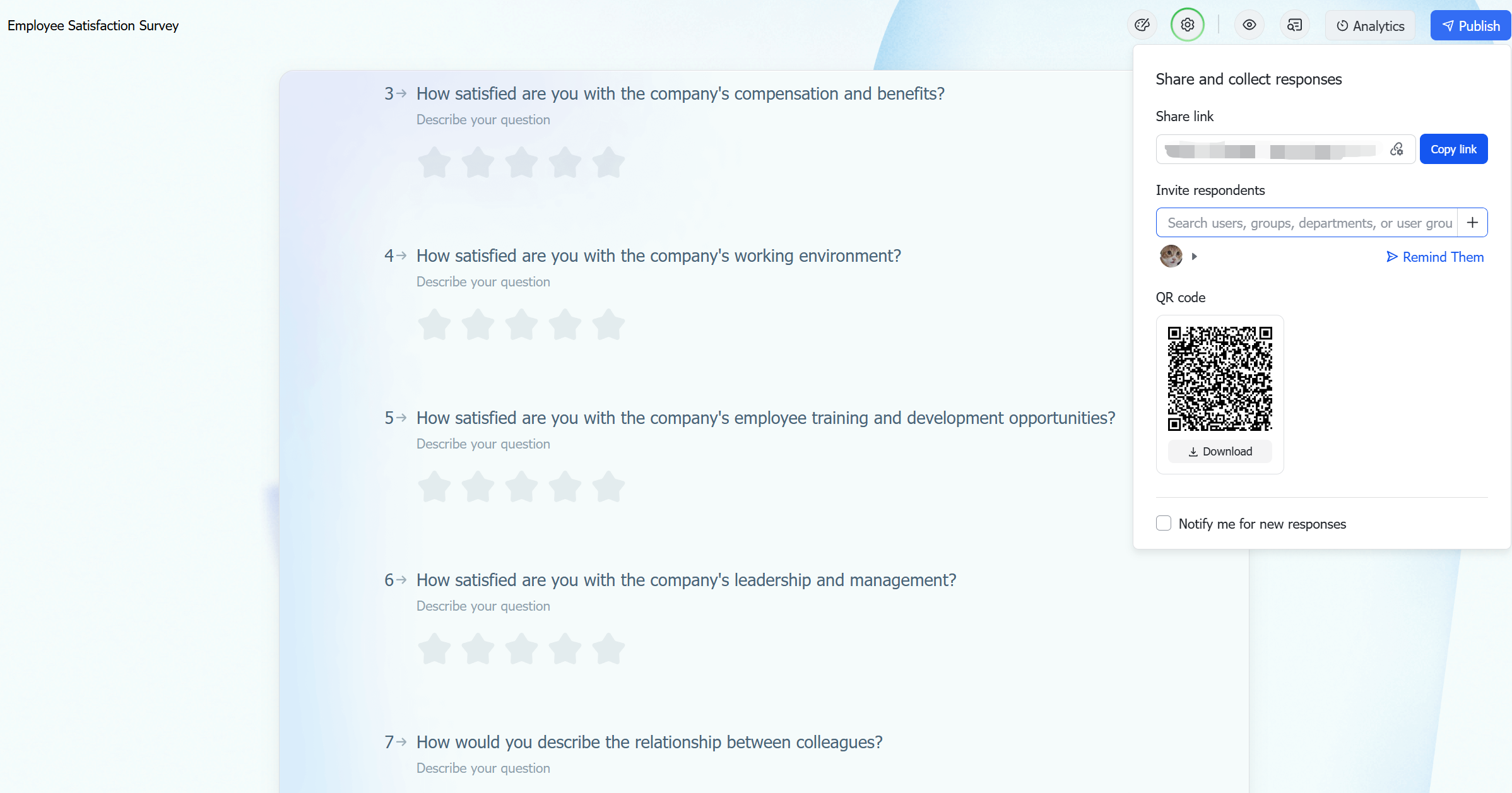 Share forms to collect responses