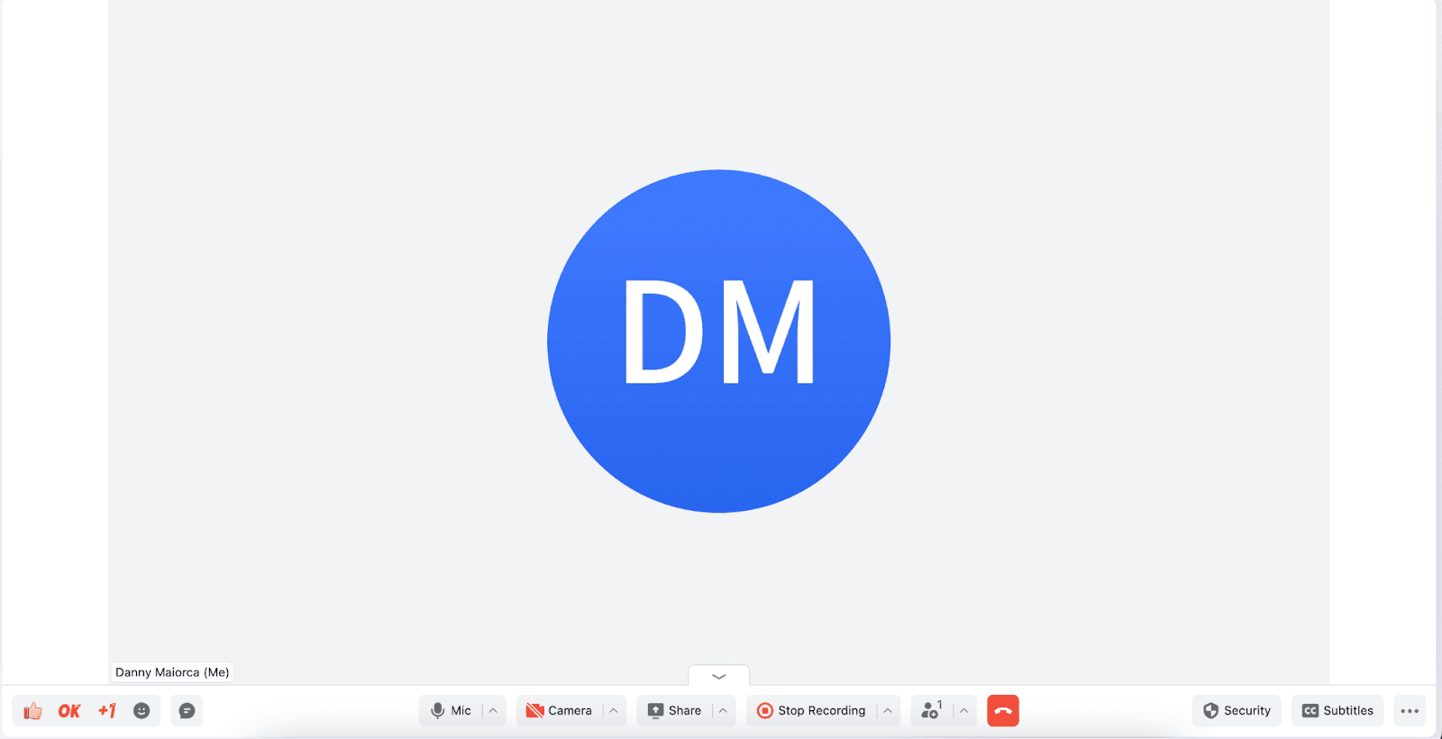 The option to stop a recording in the Lark app