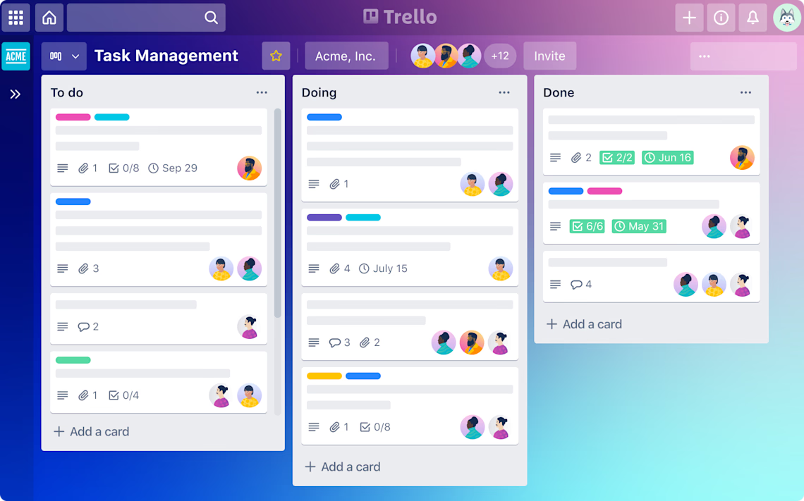 Trello is a lightweight cloud productivity tool