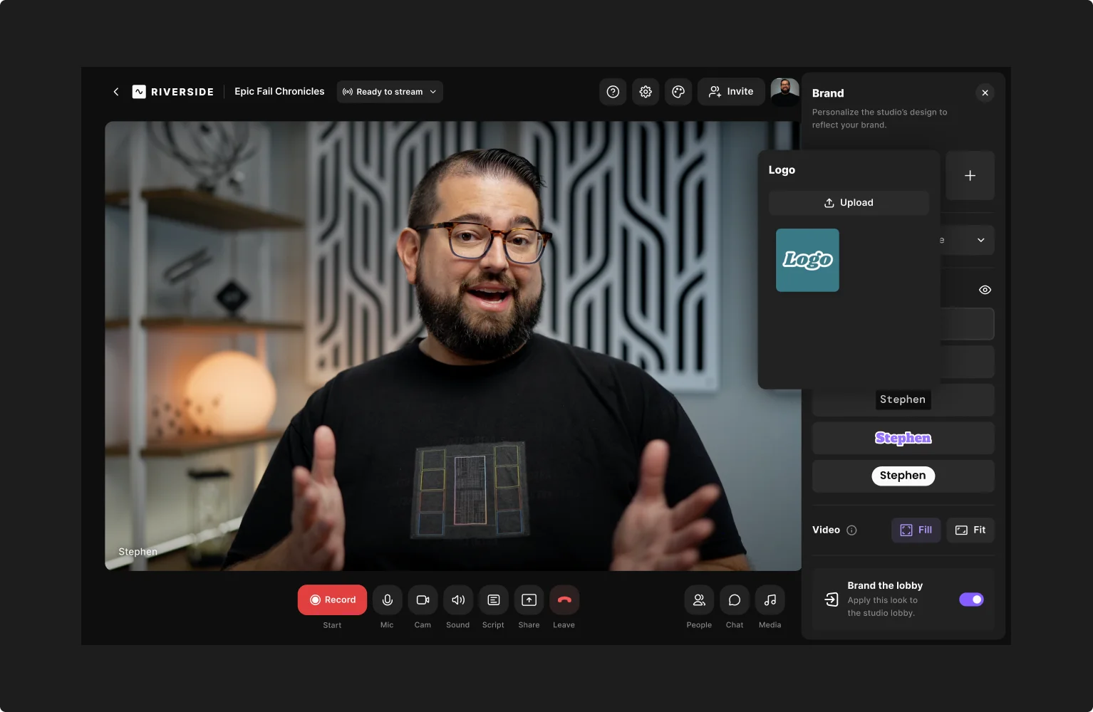 Riverside high-quality video webinar platform