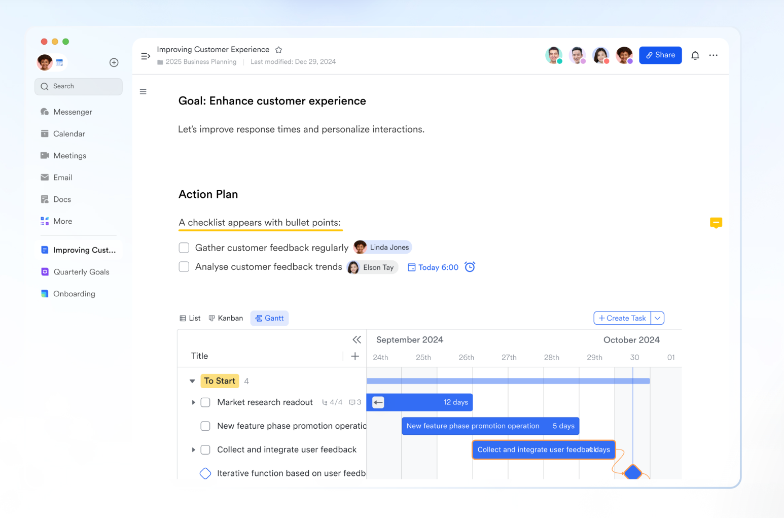 Lark helps in sharing docs for brainstorming and collaborating