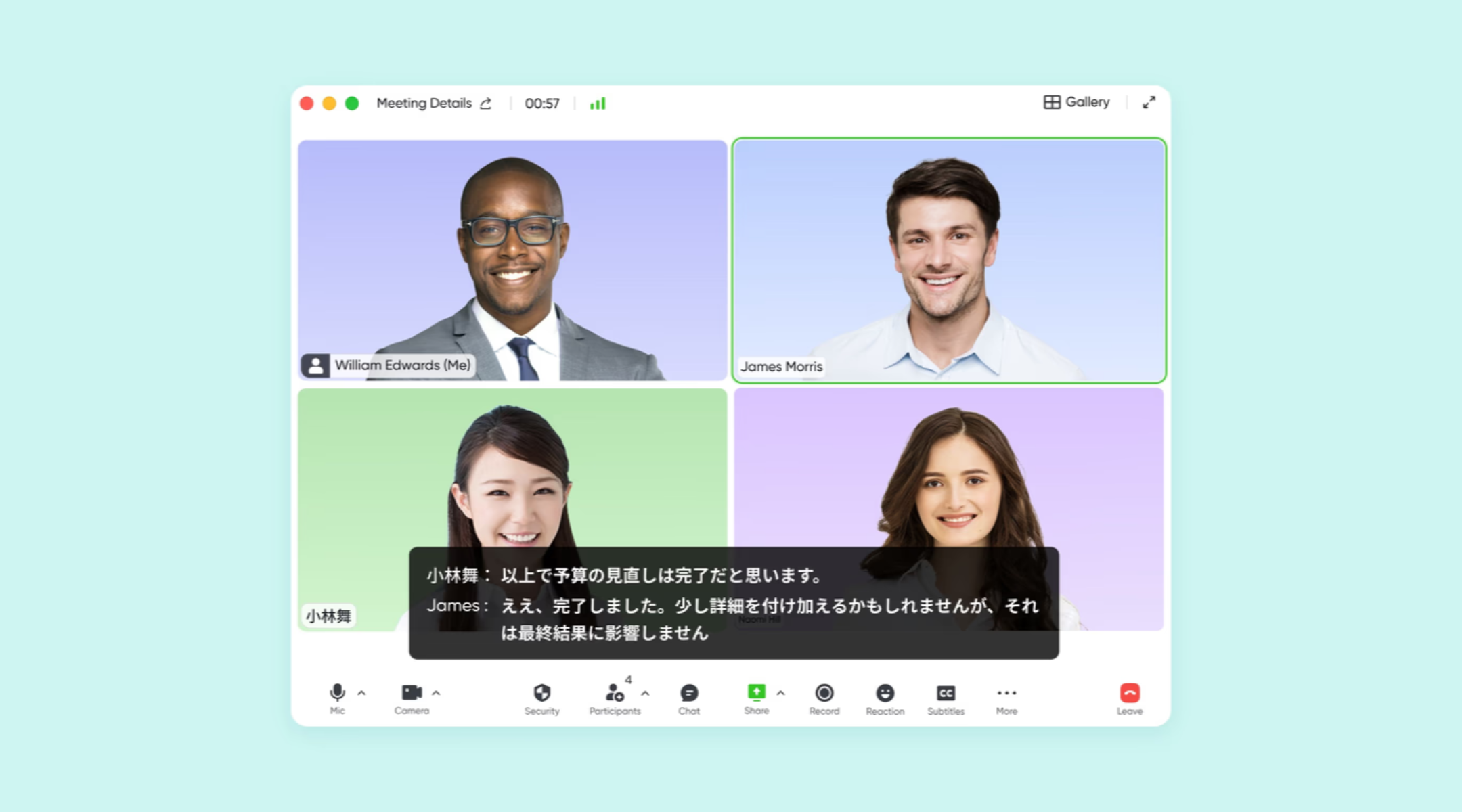 Seamless communication with live translation