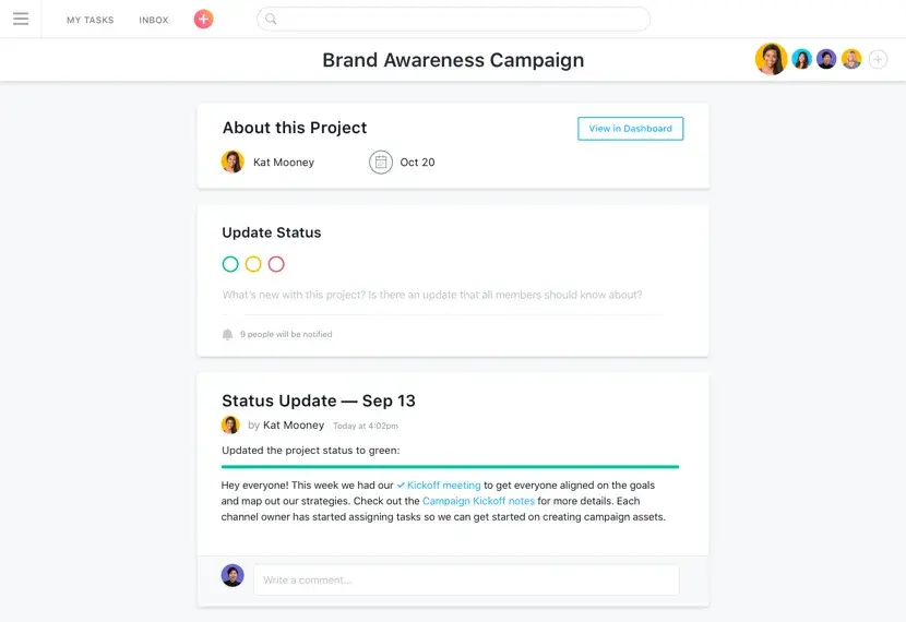 Asana for team communication