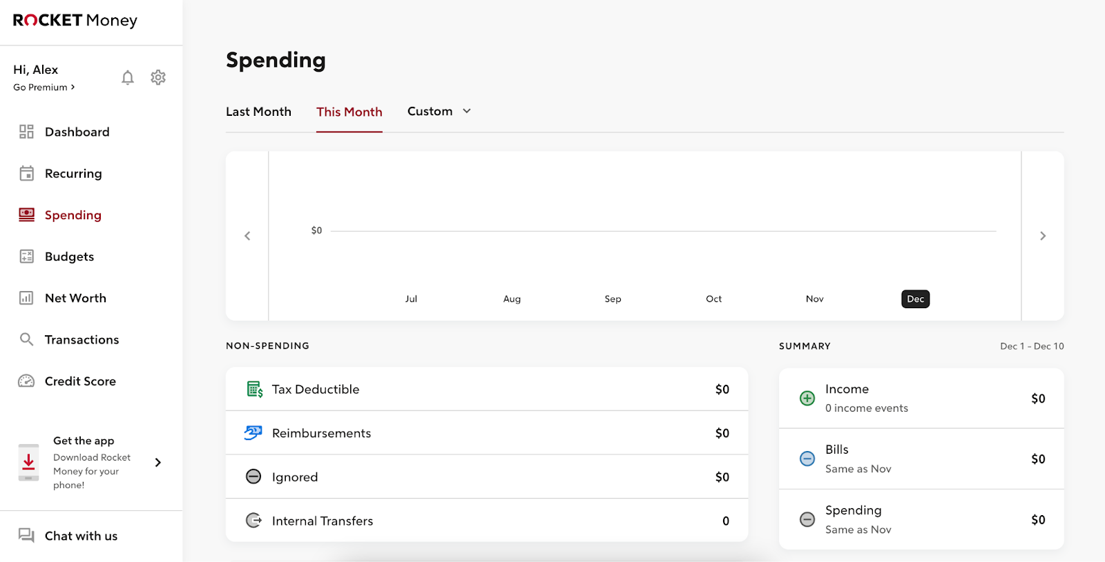 Rocket Money personal finance app with expense monitoring