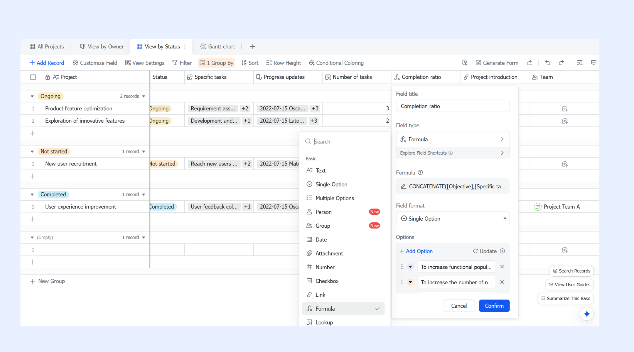 Data-driven prioritization with Lark Base