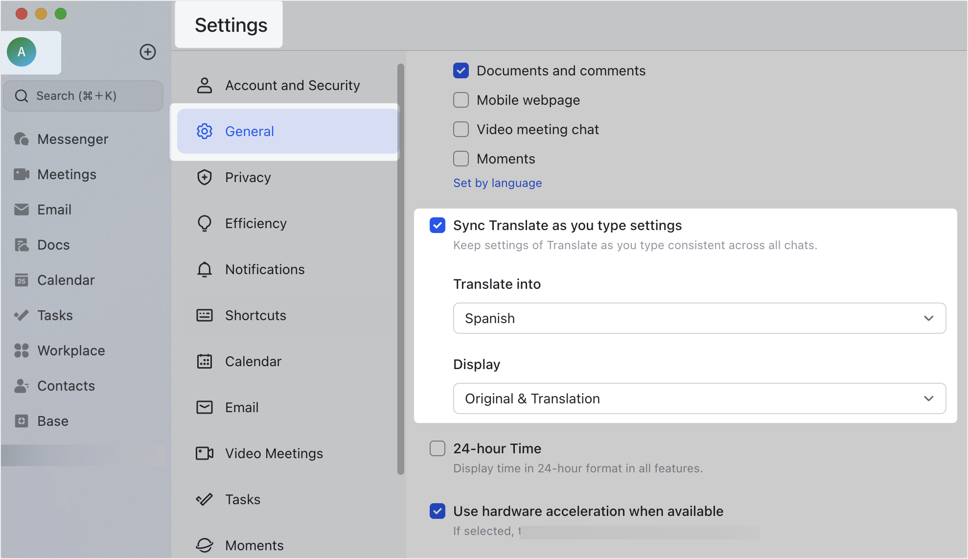 Translate as you type in chats