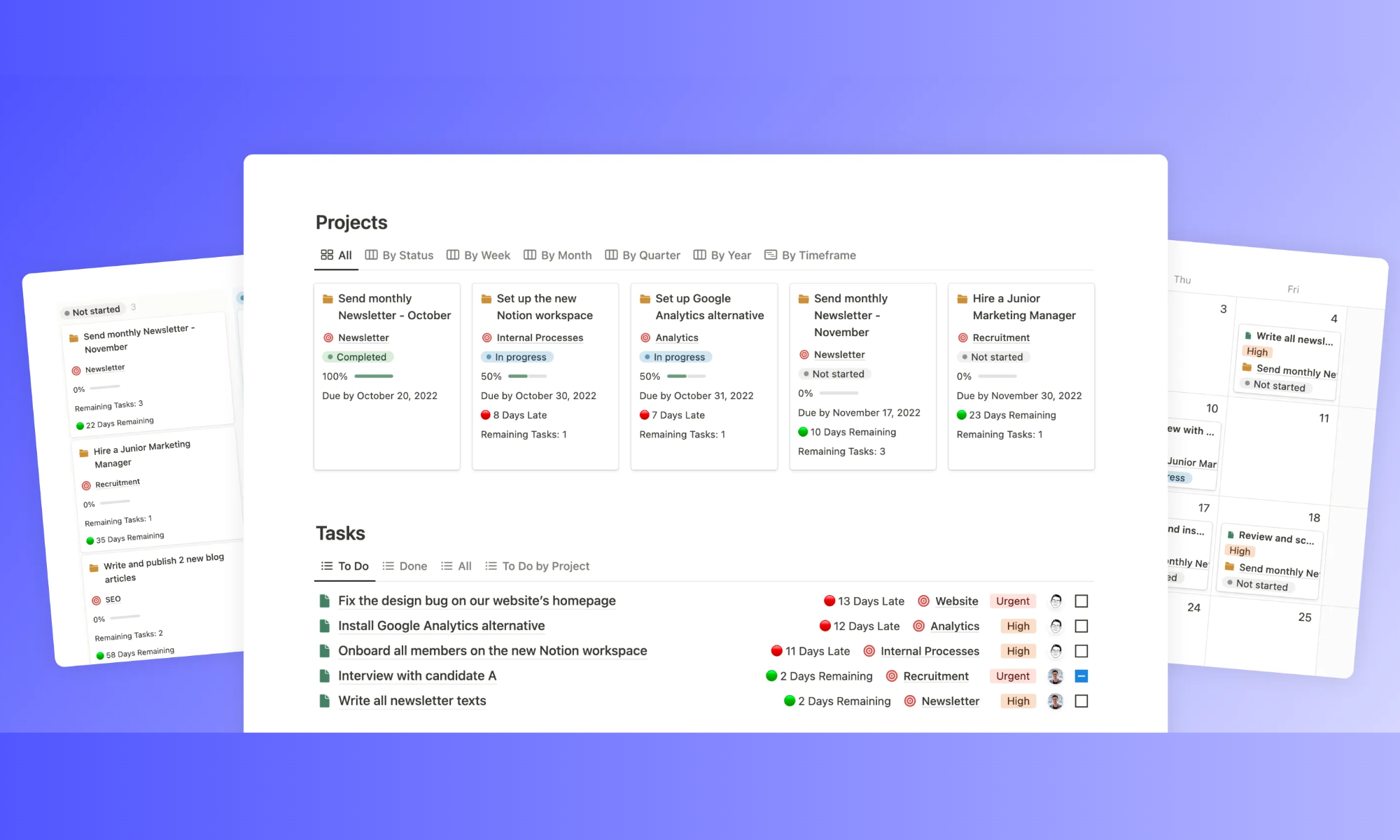 Notion project management templates