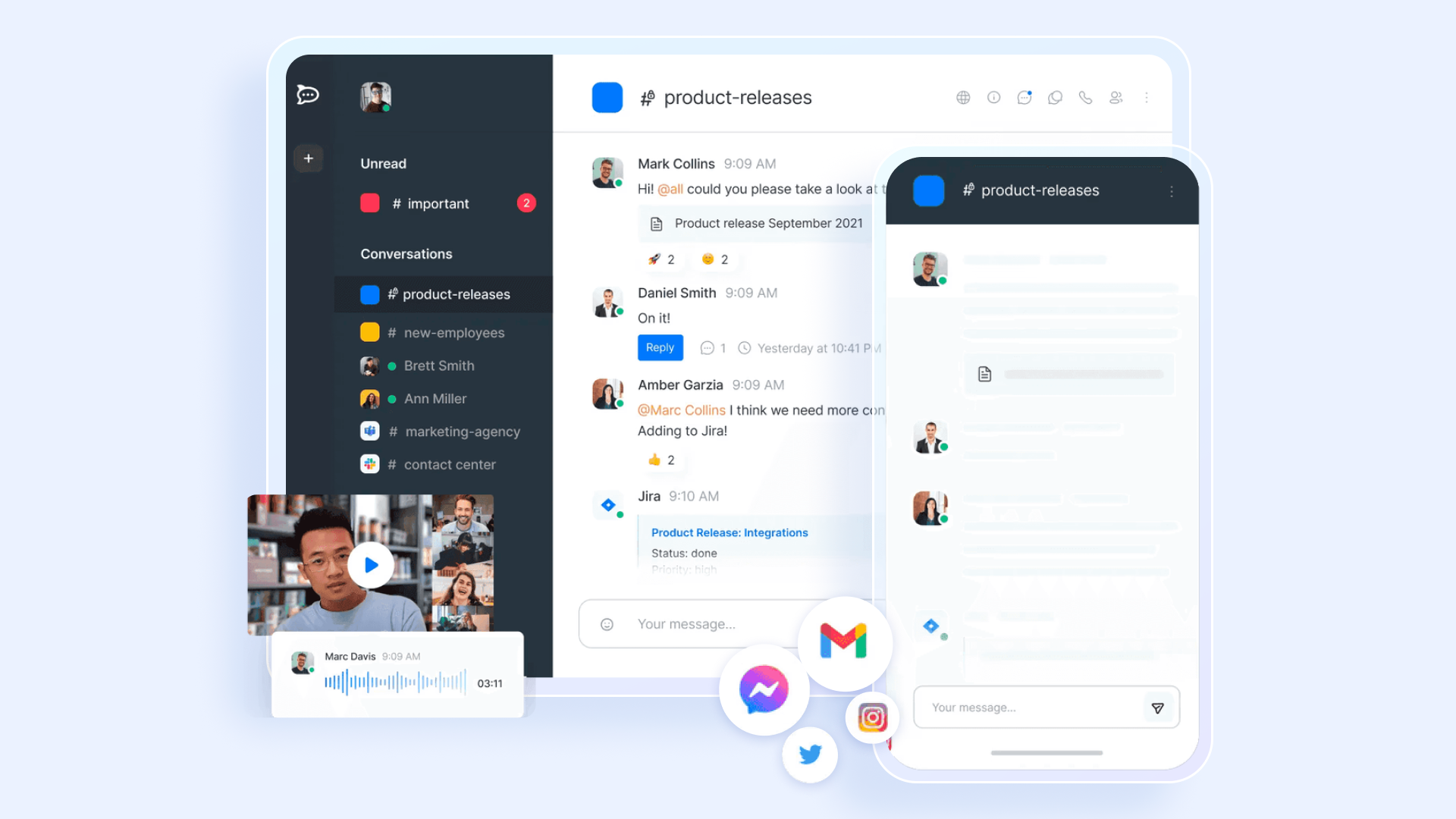 An image showing Rocket.Chat, the alternative to Slack for chats.