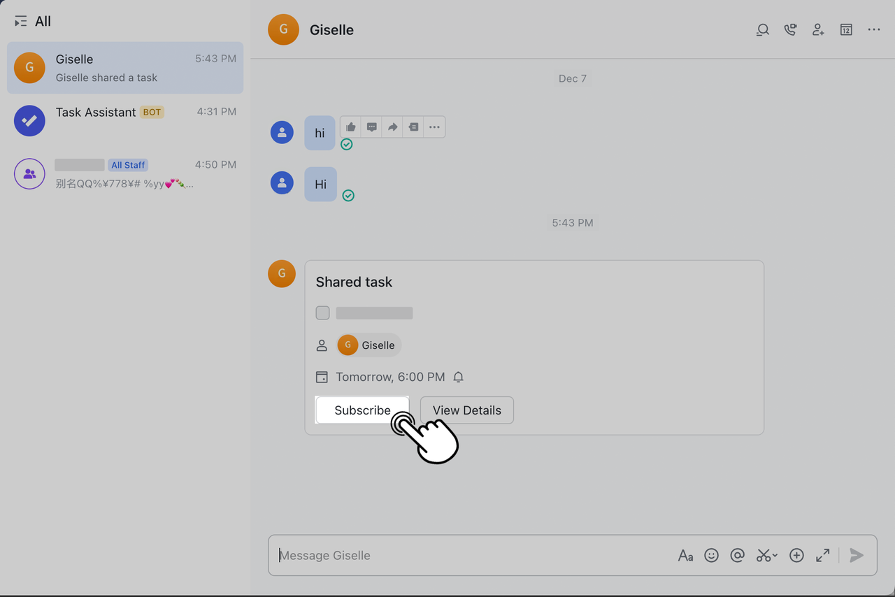 Subscribe to tasks
