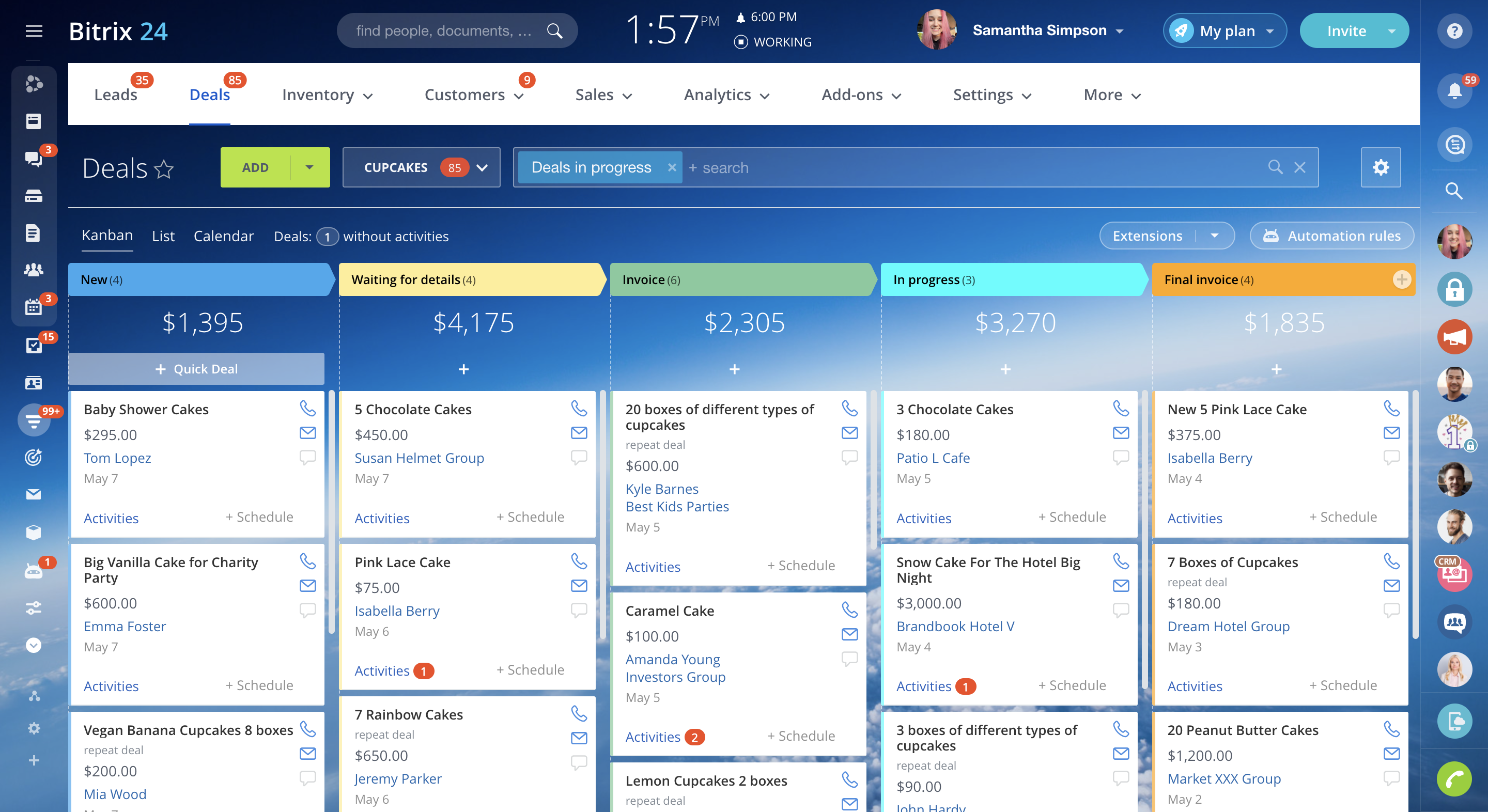 Built-in communication tools by Bitrix24