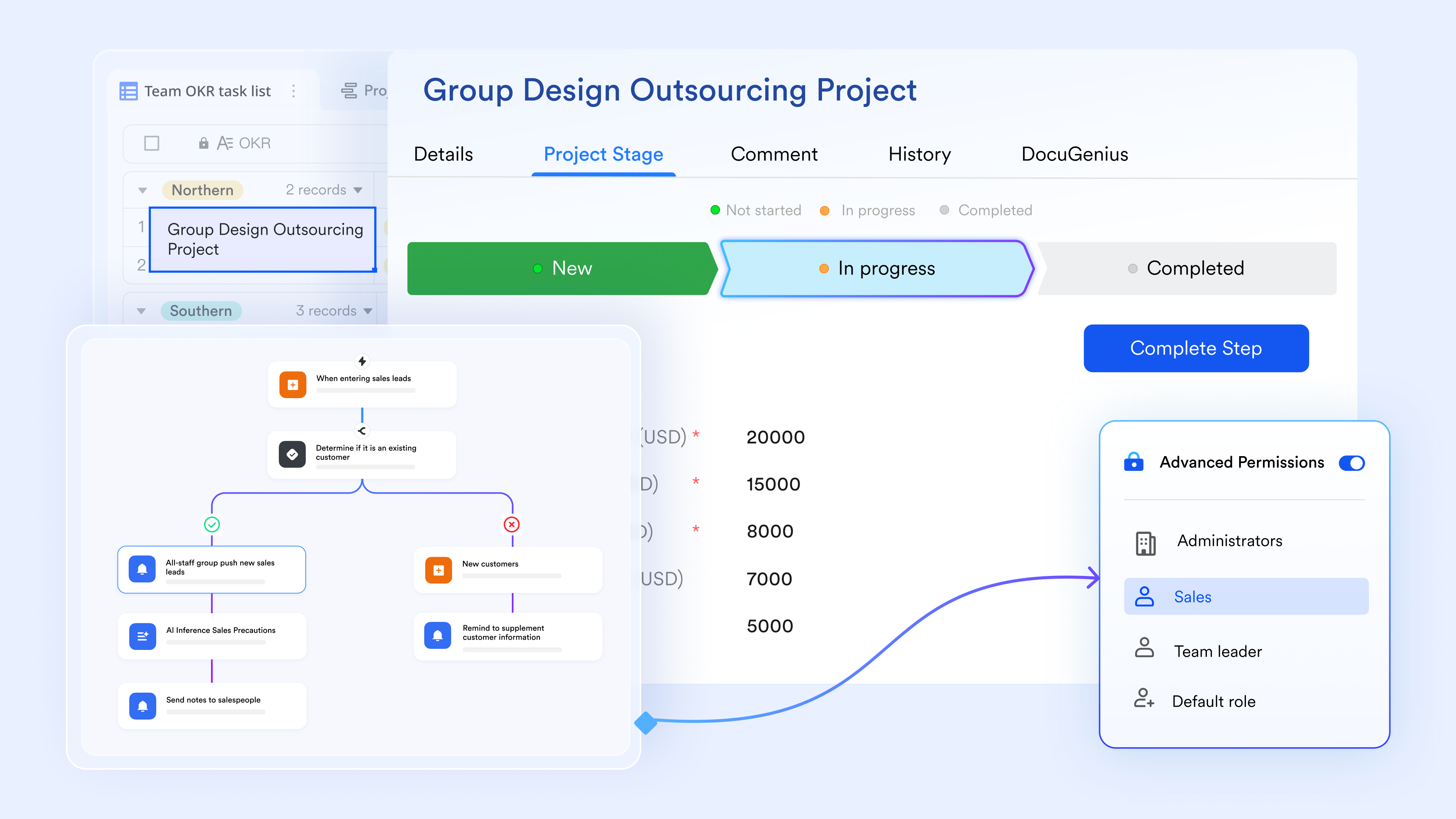 Lark Base supports automated workflows