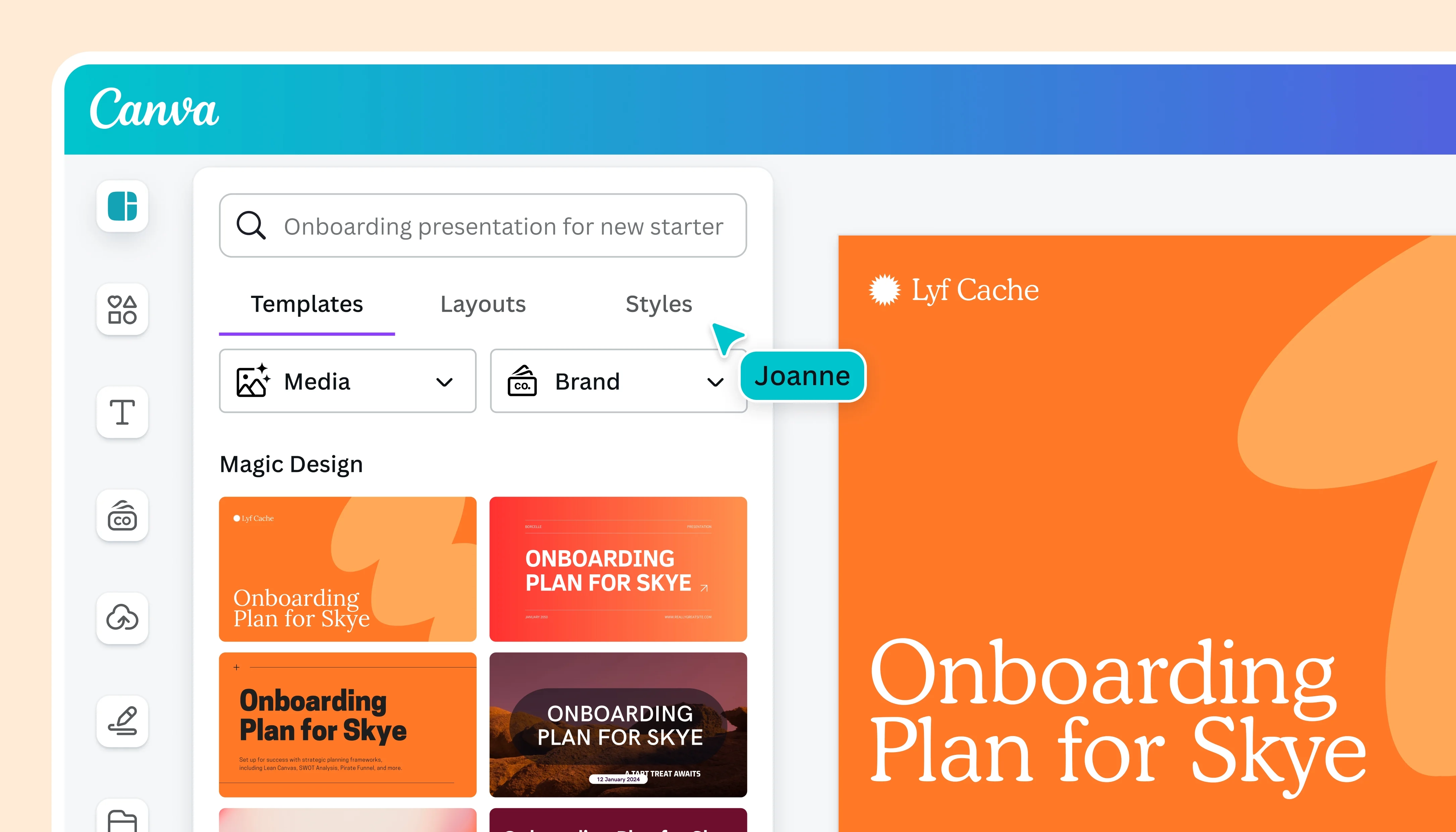 AI presentation maker in Canva