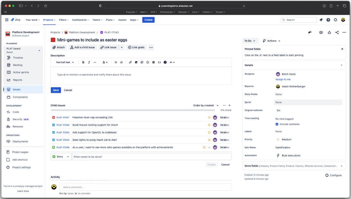 Jira agile project management platform