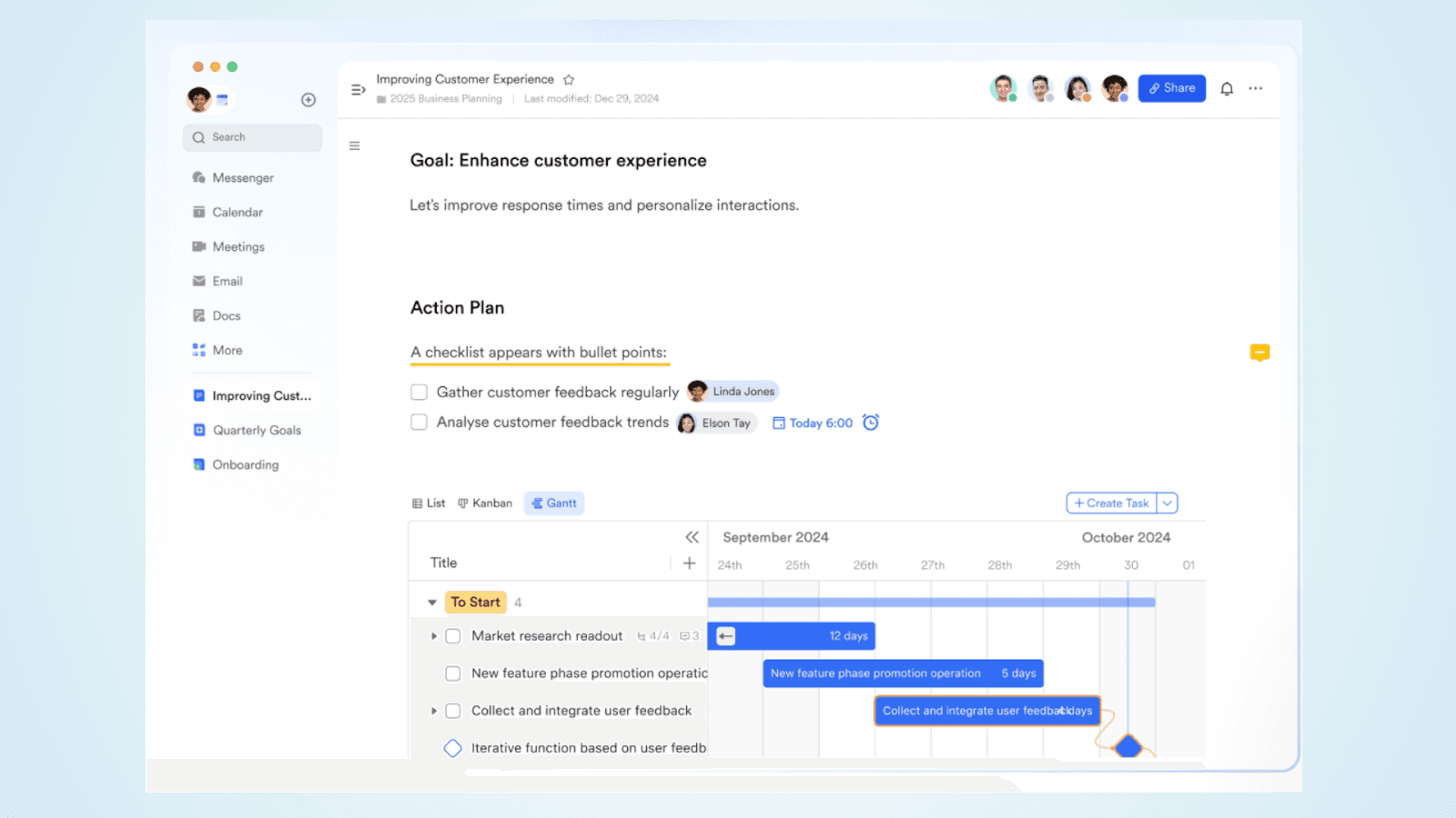 Document collaboration with Lark Docs