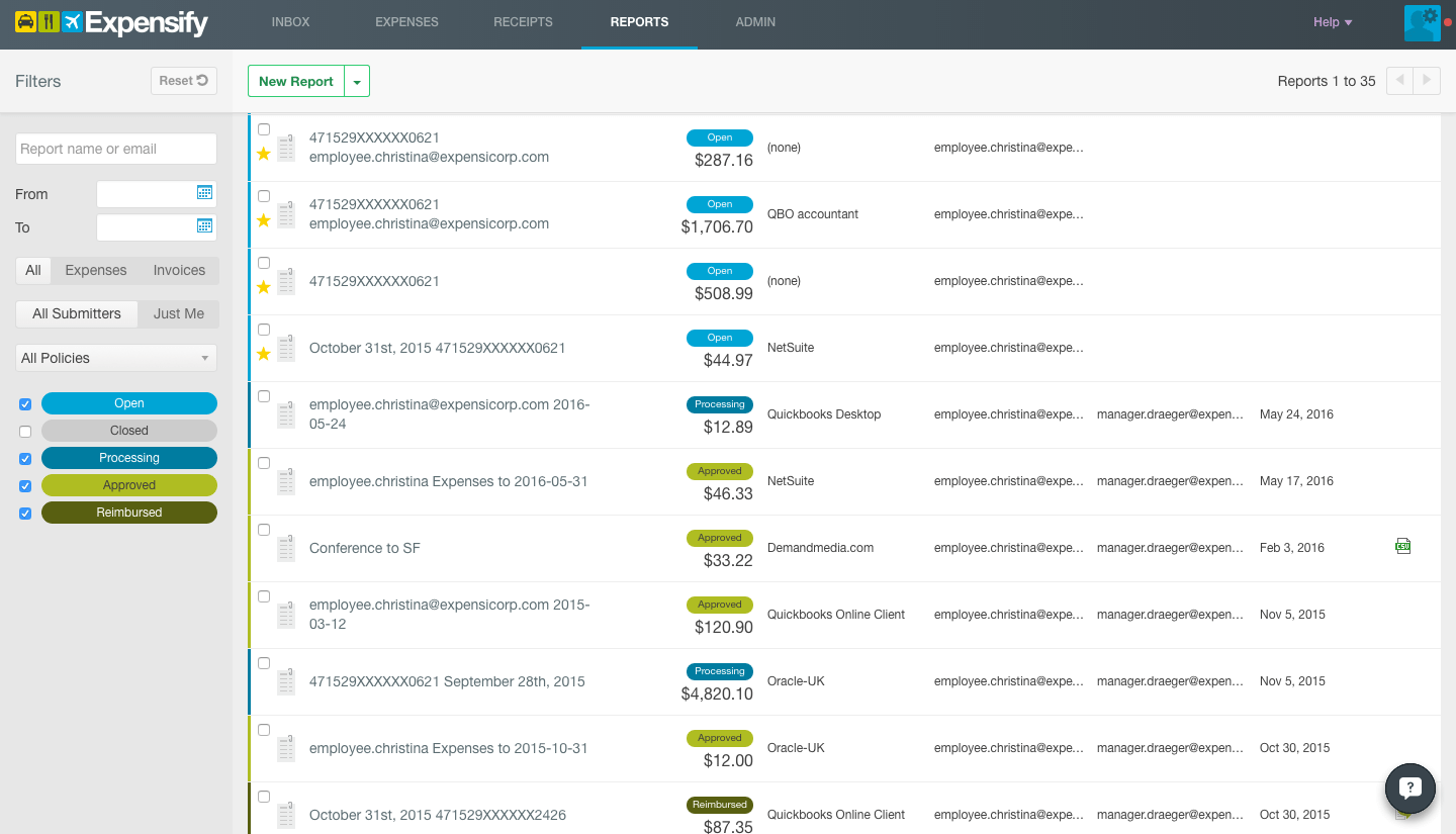 Expensify expense reporting platform