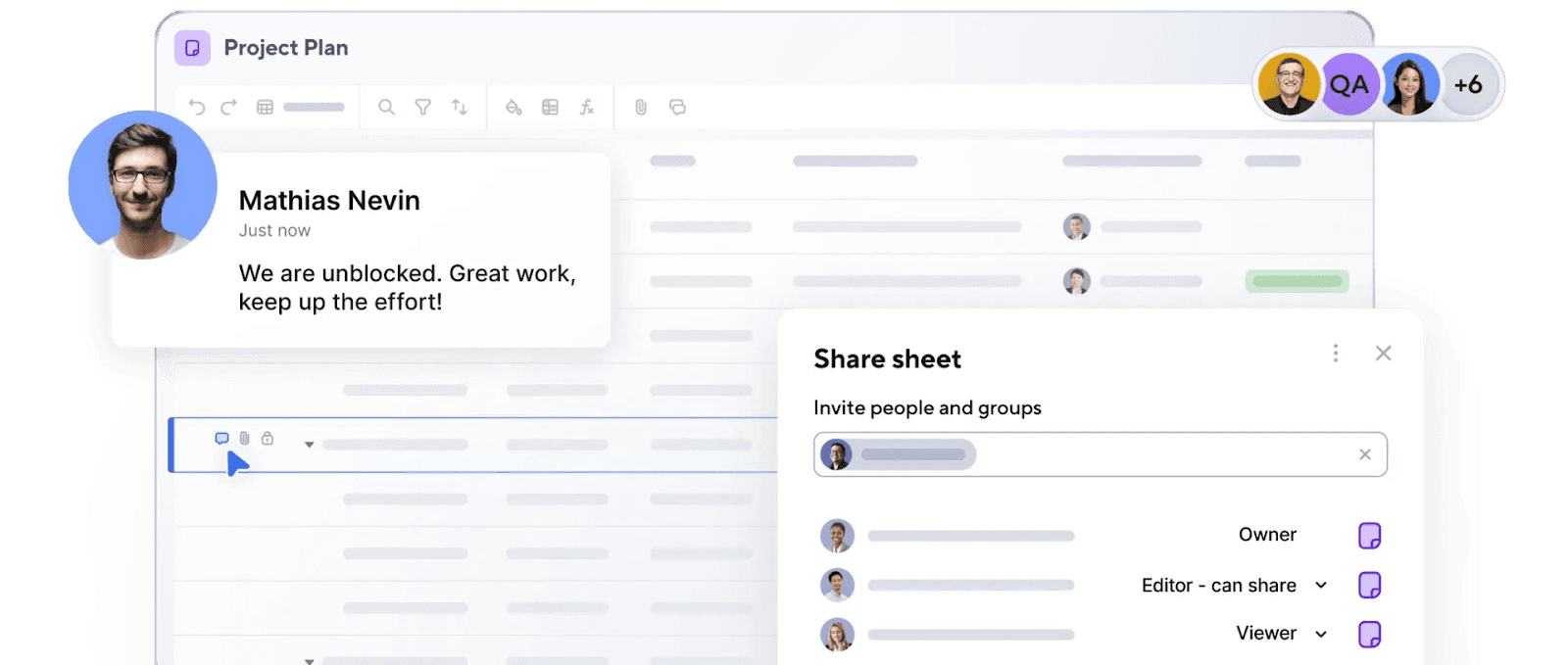 Smartsheet interface
