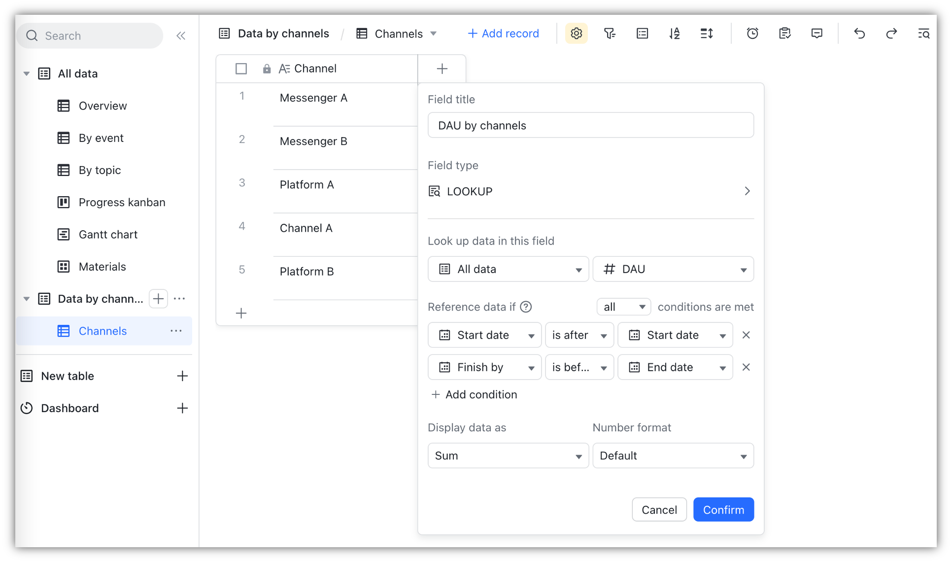 Use lookup fields in Base