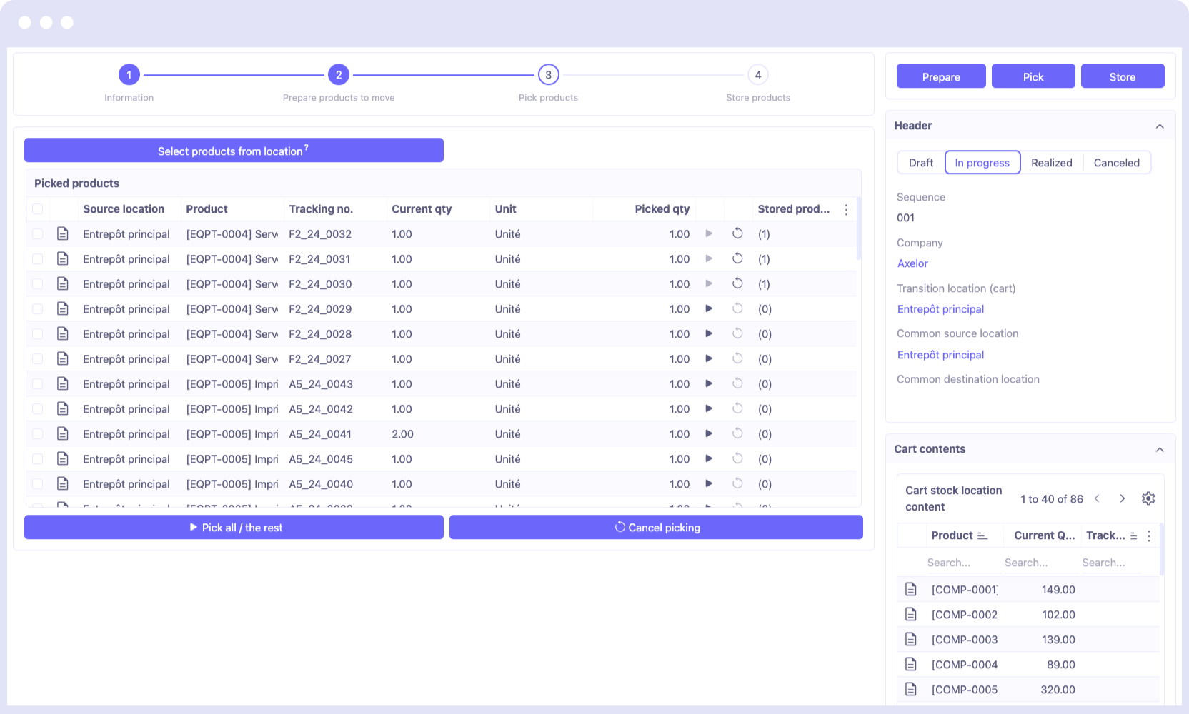 Axelor inventory management