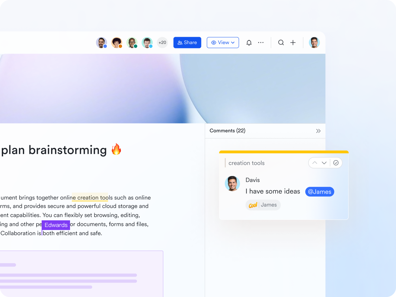 Lark enables real-time collaboration and editing