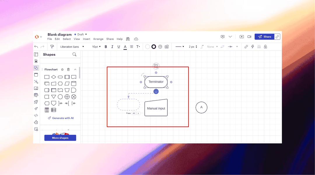 Add flowchart symbols in Lucid