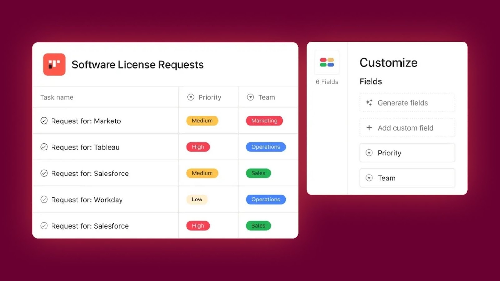 Asana's customizable project and task management