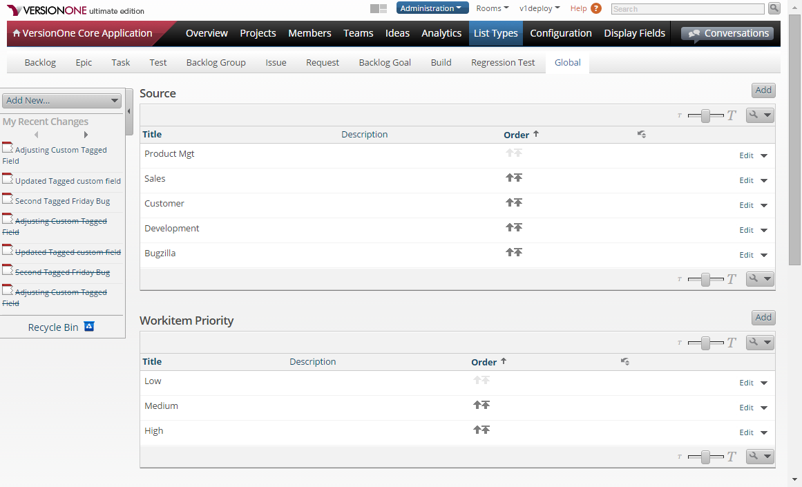 VersionOne is designed to manage agile development
