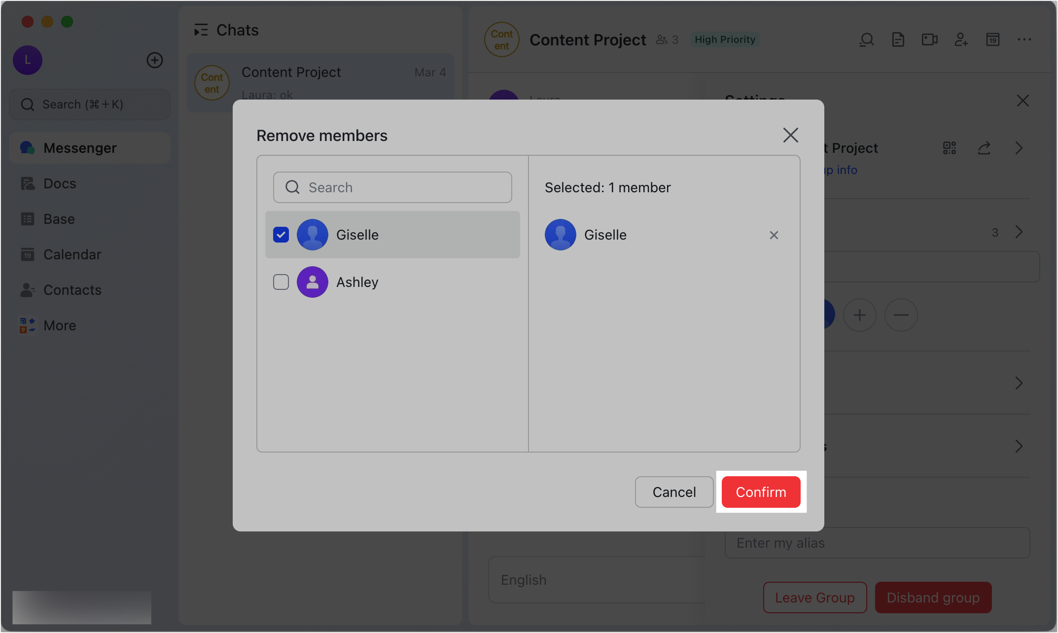 Leave a group