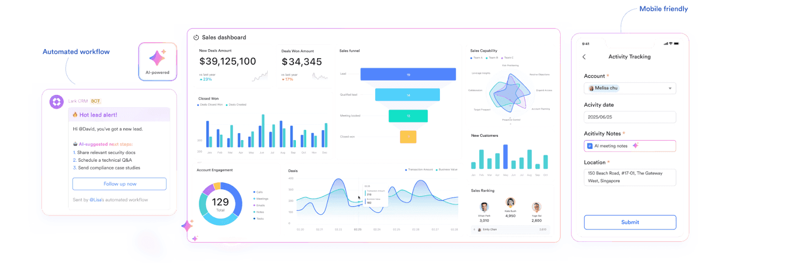 Interface of Lark CRM
