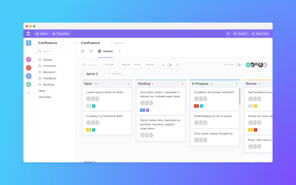 ClickUp task and project dashboard