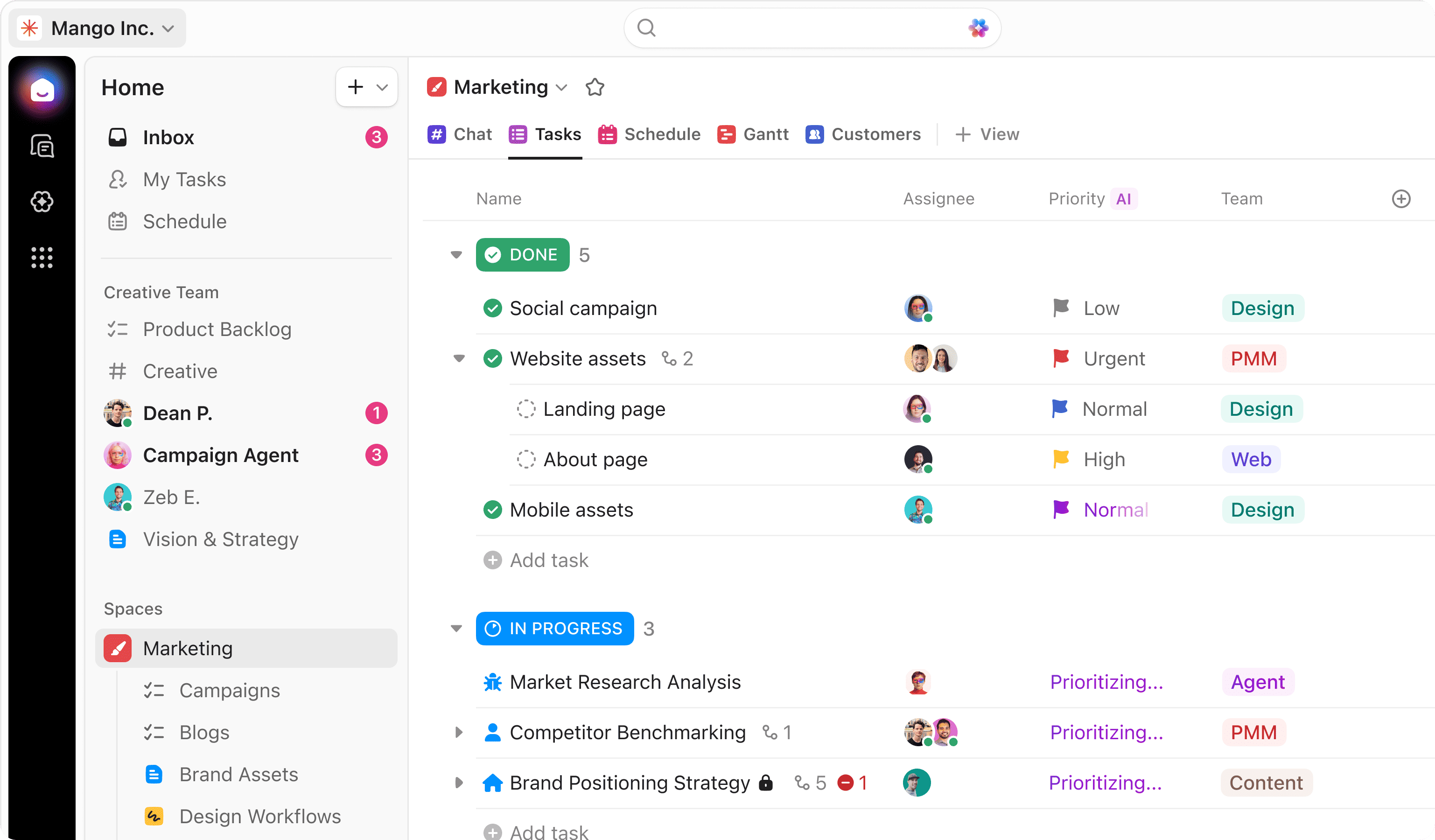 ClickUp all-in-one online project management platform with automation