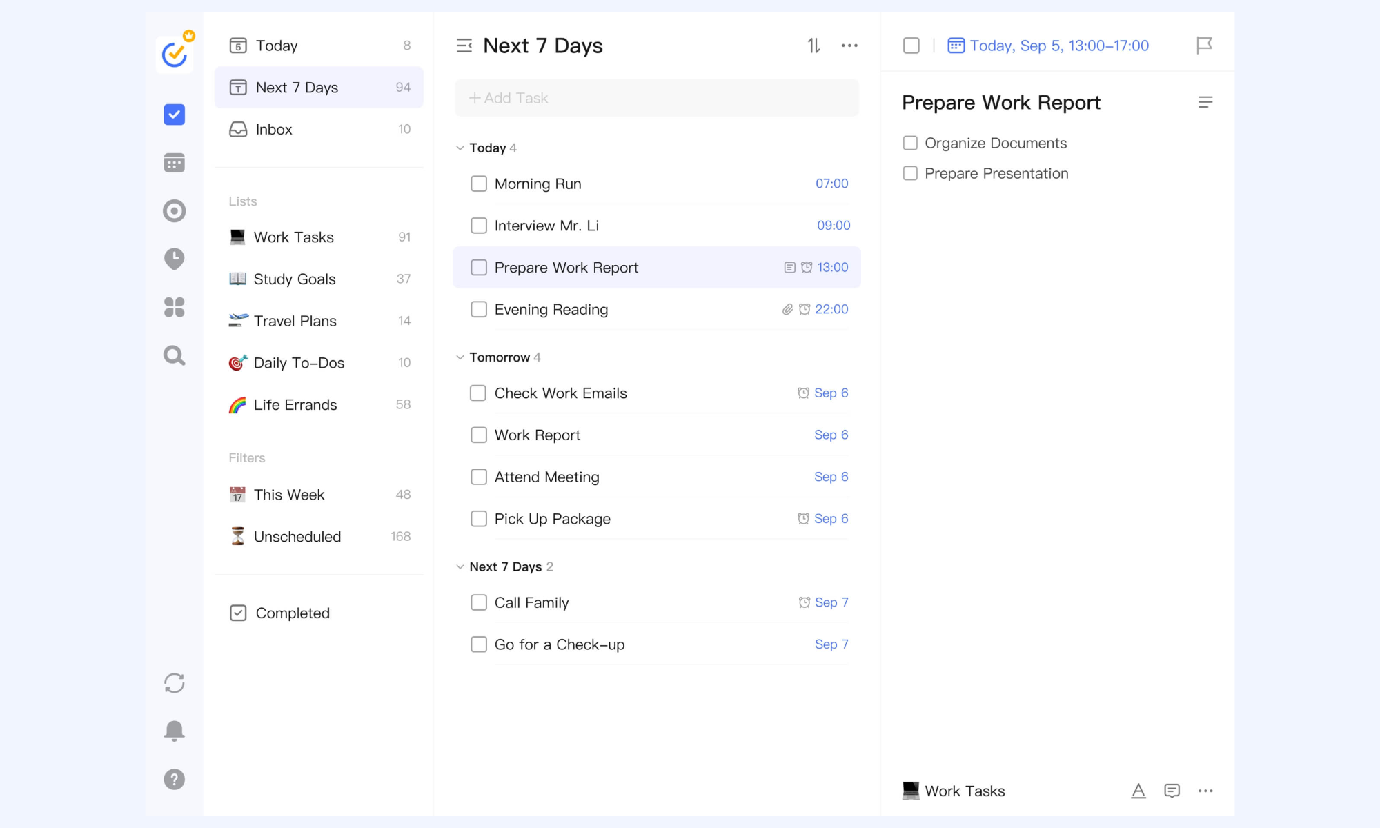 TickTick is an all-round managing time app