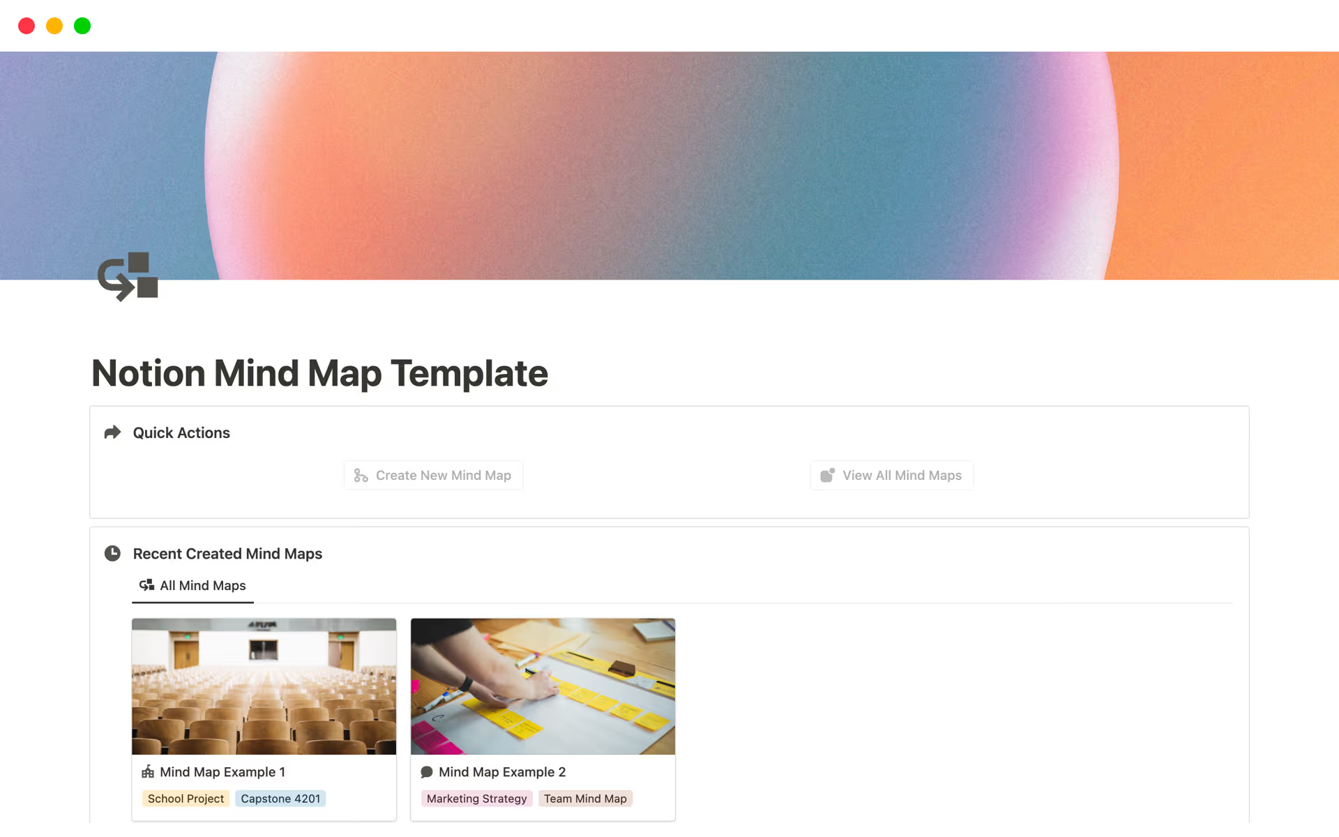 Notion mind map template