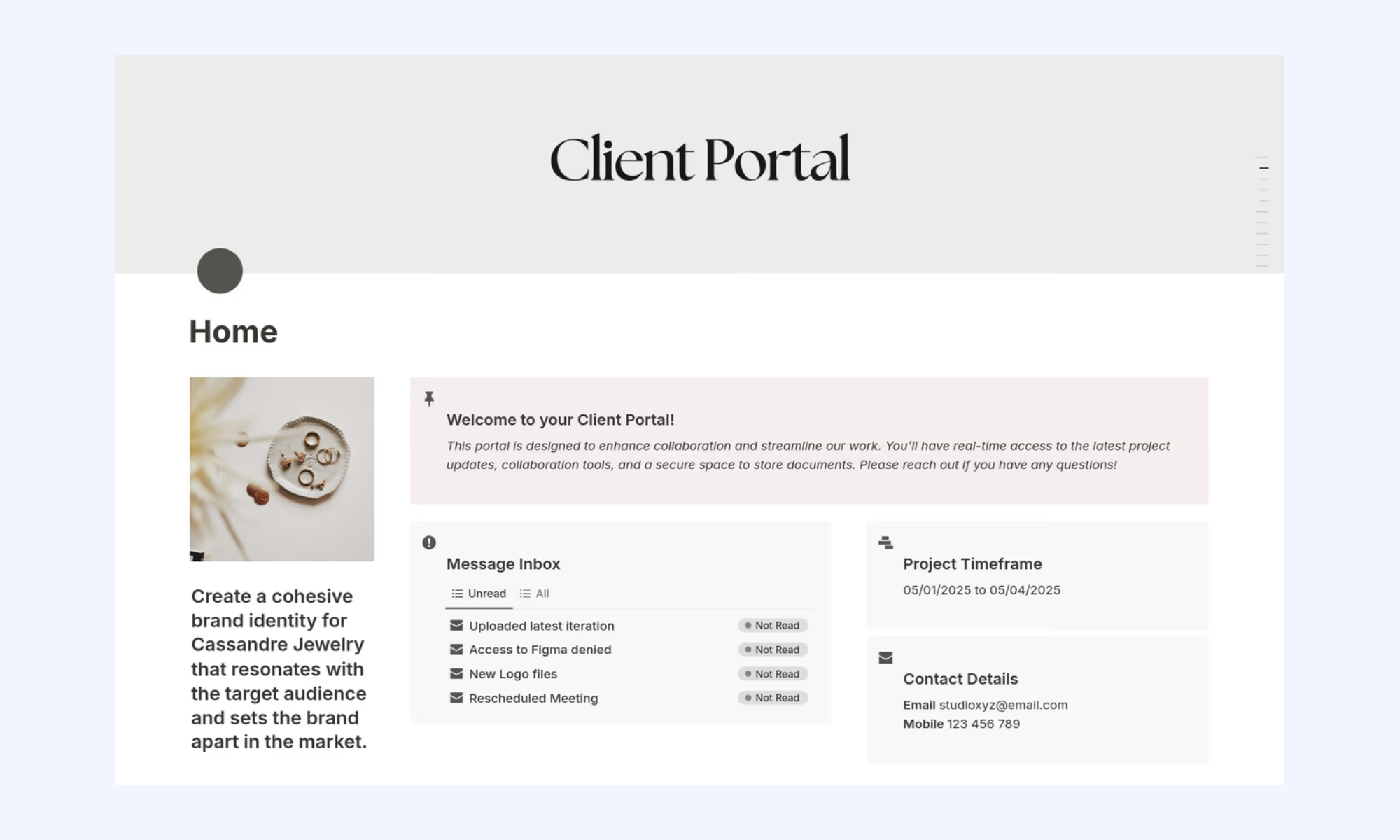 Client-facing project template