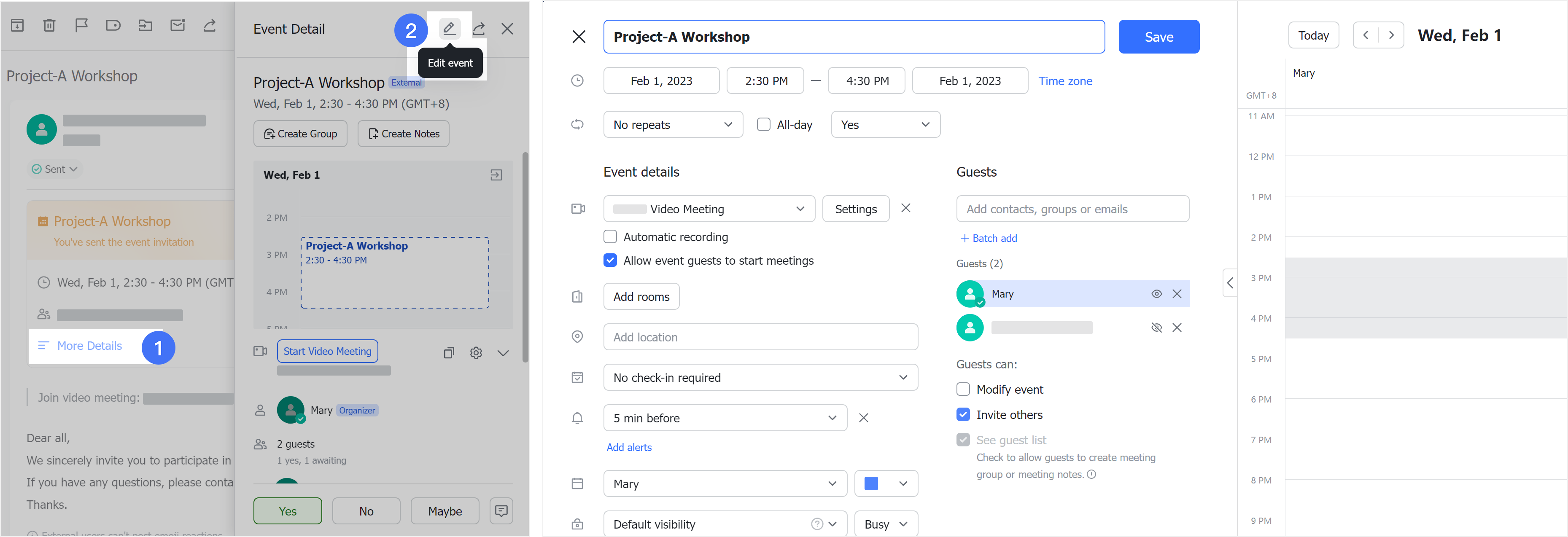 Send event invitations by email