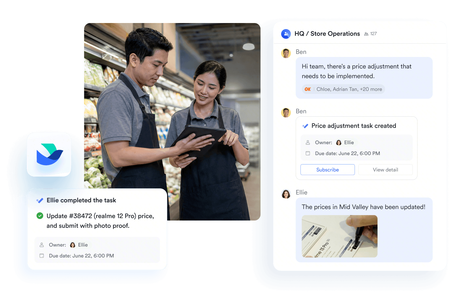 Lark workspace on desktop and mobile