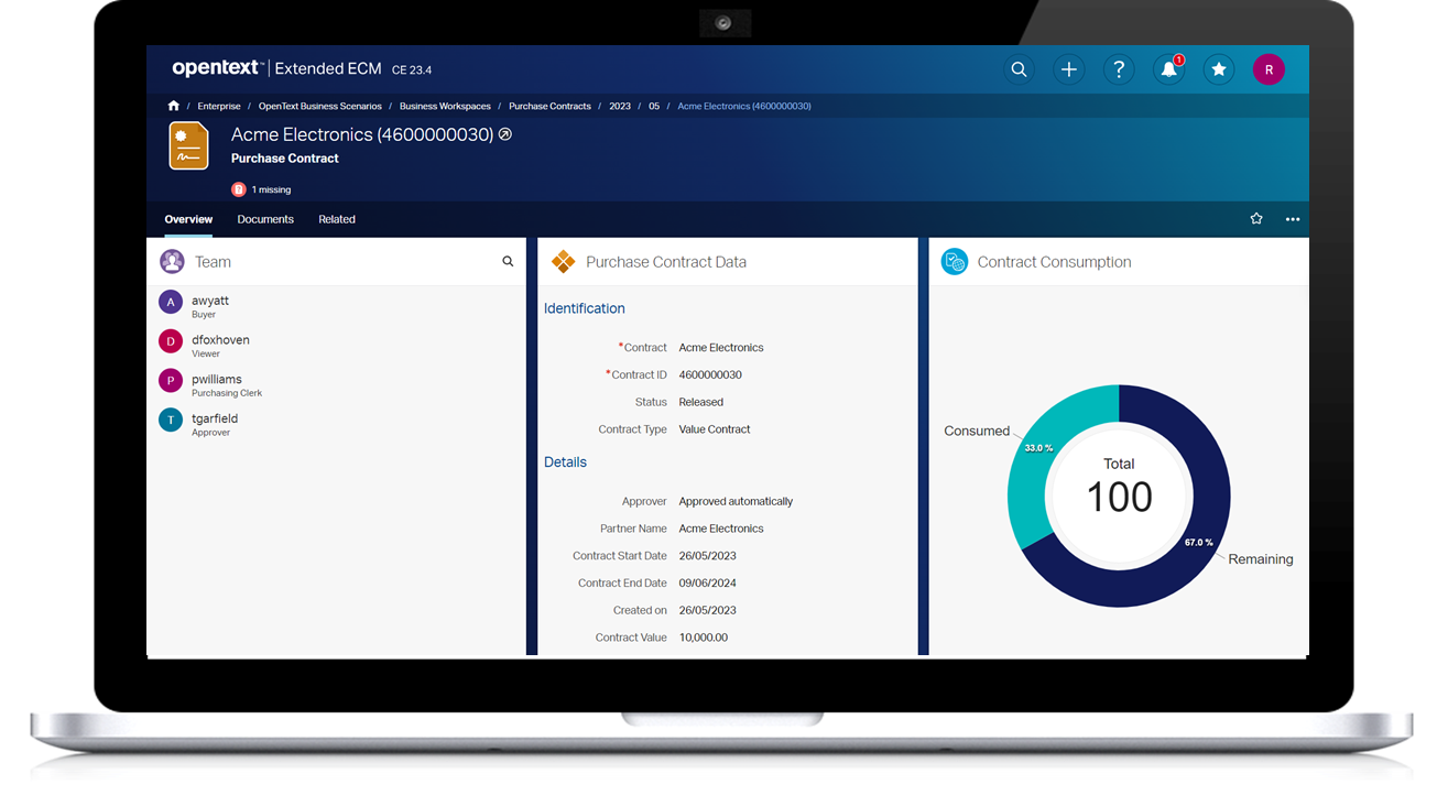 OpenText Content Suite for records management