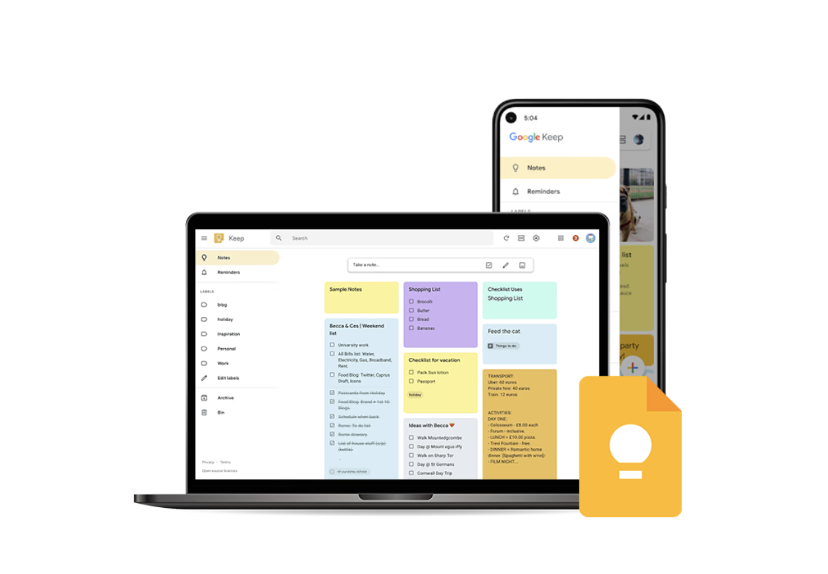 Google Keep: Simple and lightweight note-taking app