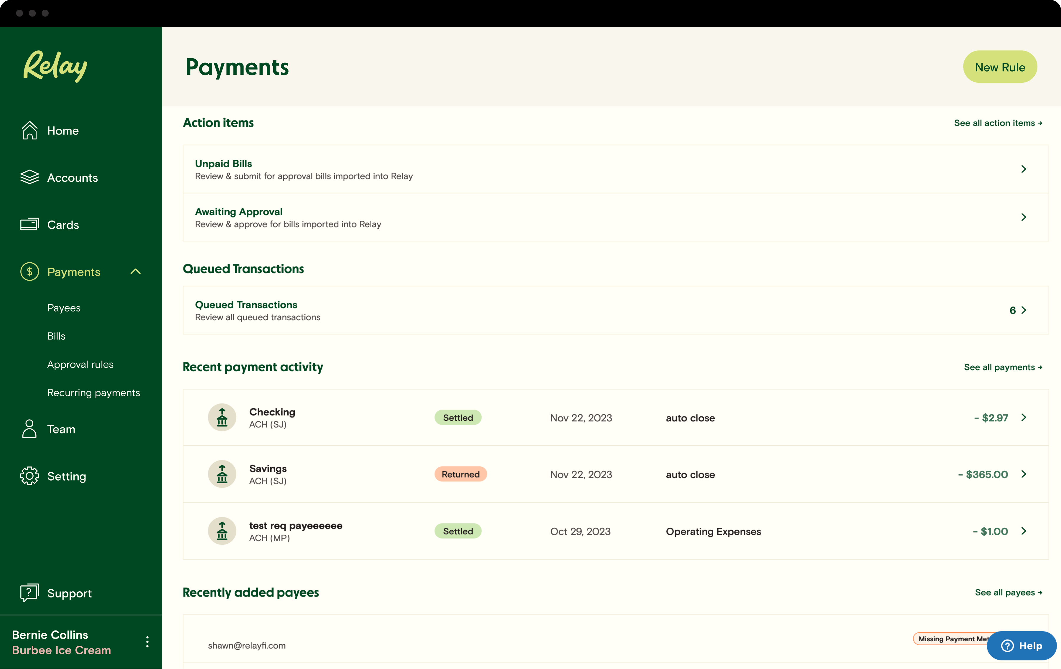 Relay automation dashboard showing AI agents, workflow triggers, and task actions