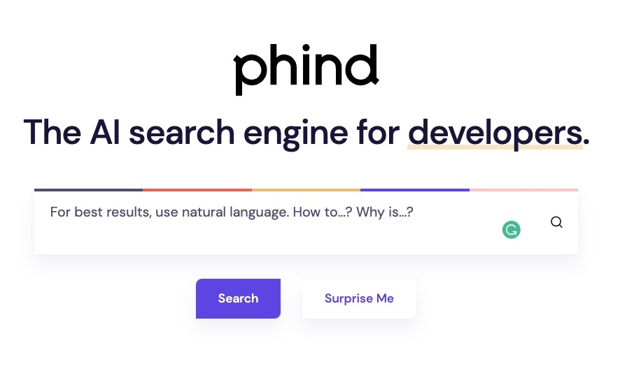 Búsqueda de IA en Phind