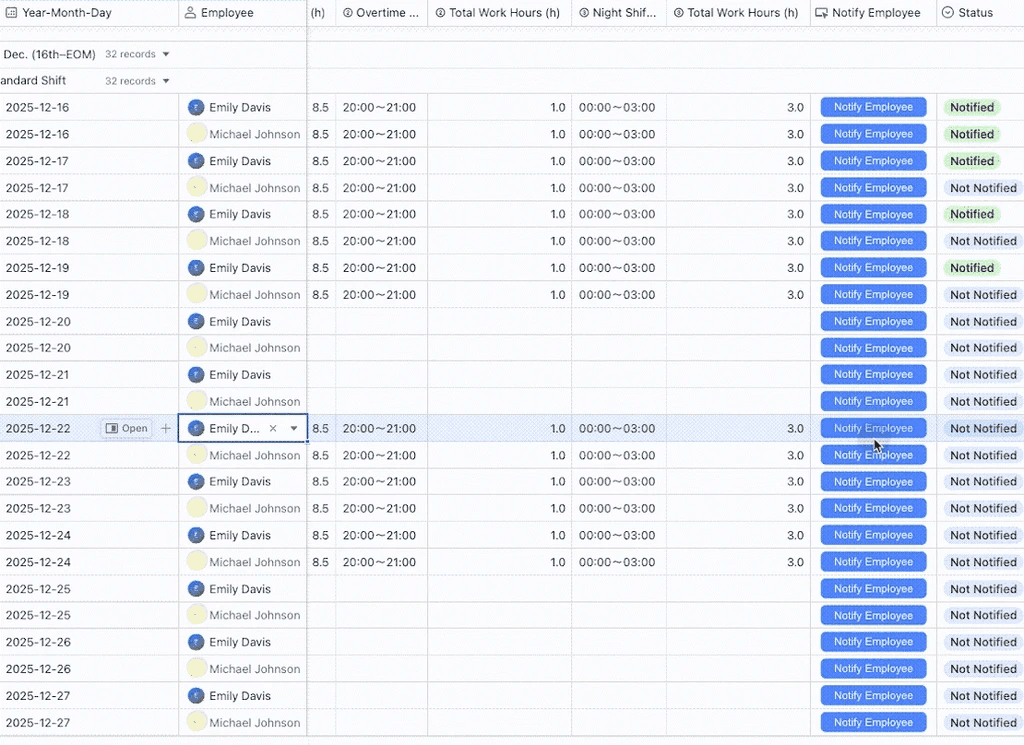 Effortless payroll calculation & instant updates