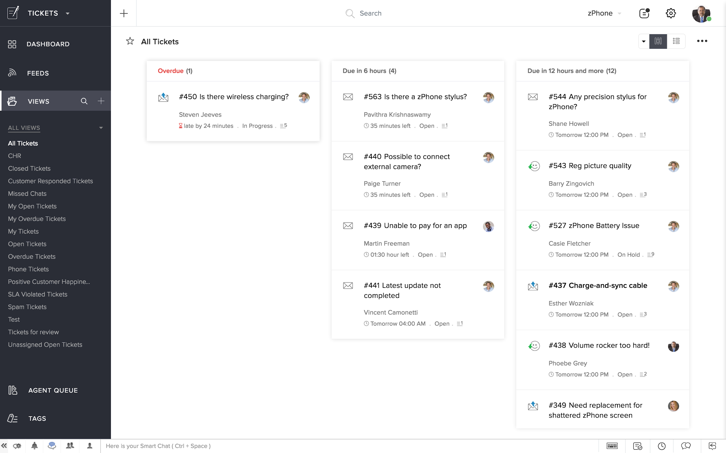 Zoho Desk interface